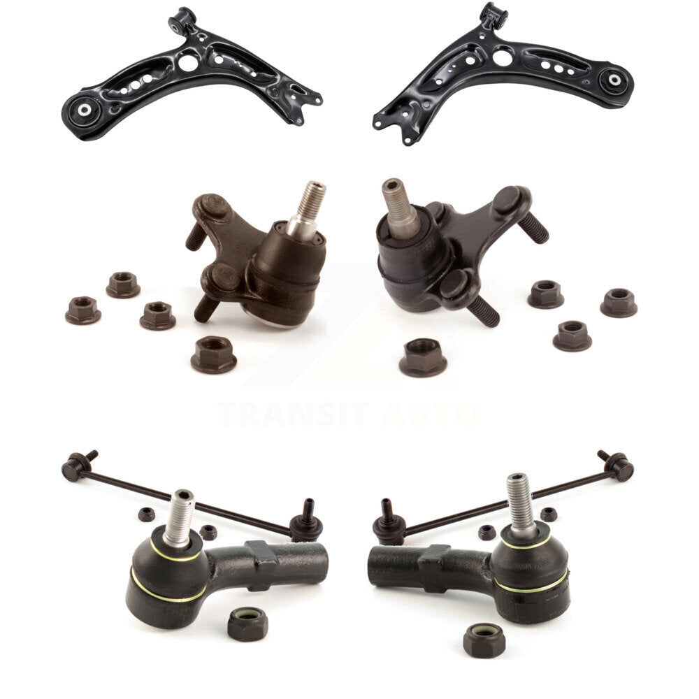 Front Suspension Control Arm Tie Rod End Link Ball Joint Kit (8Pc) For Jetta A3