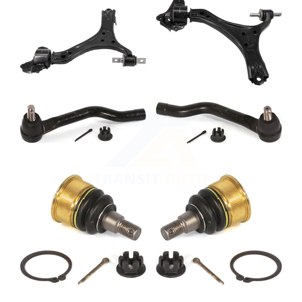 Front Suspension Control Arm Tie Rod End & Ball Joint Kit (6Pc) For Honda Accord
