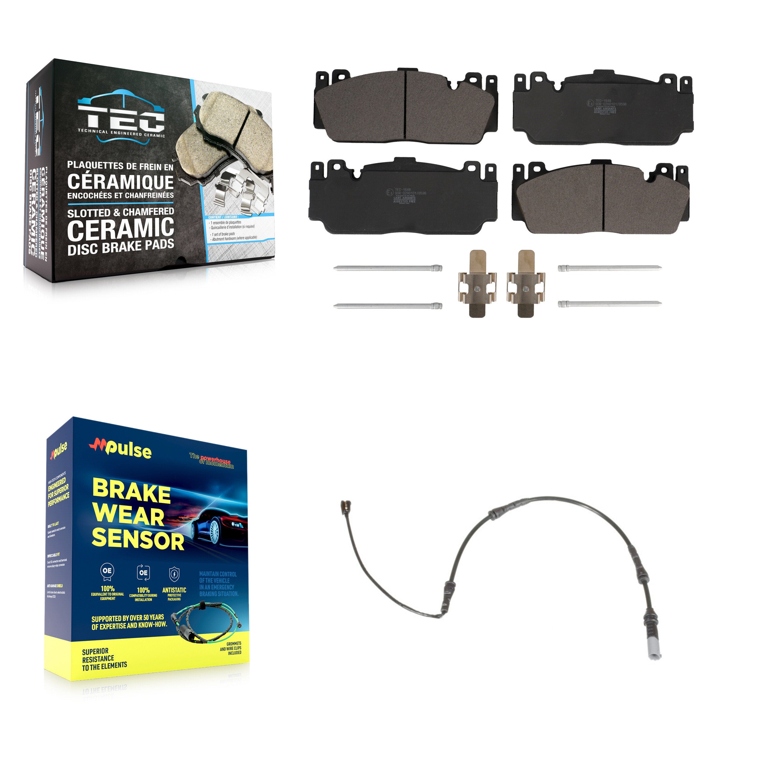 Front Ceramic Disc Brake Pads And Wear Sensors Kit For BMW M4 M2 M3 KTW-100006