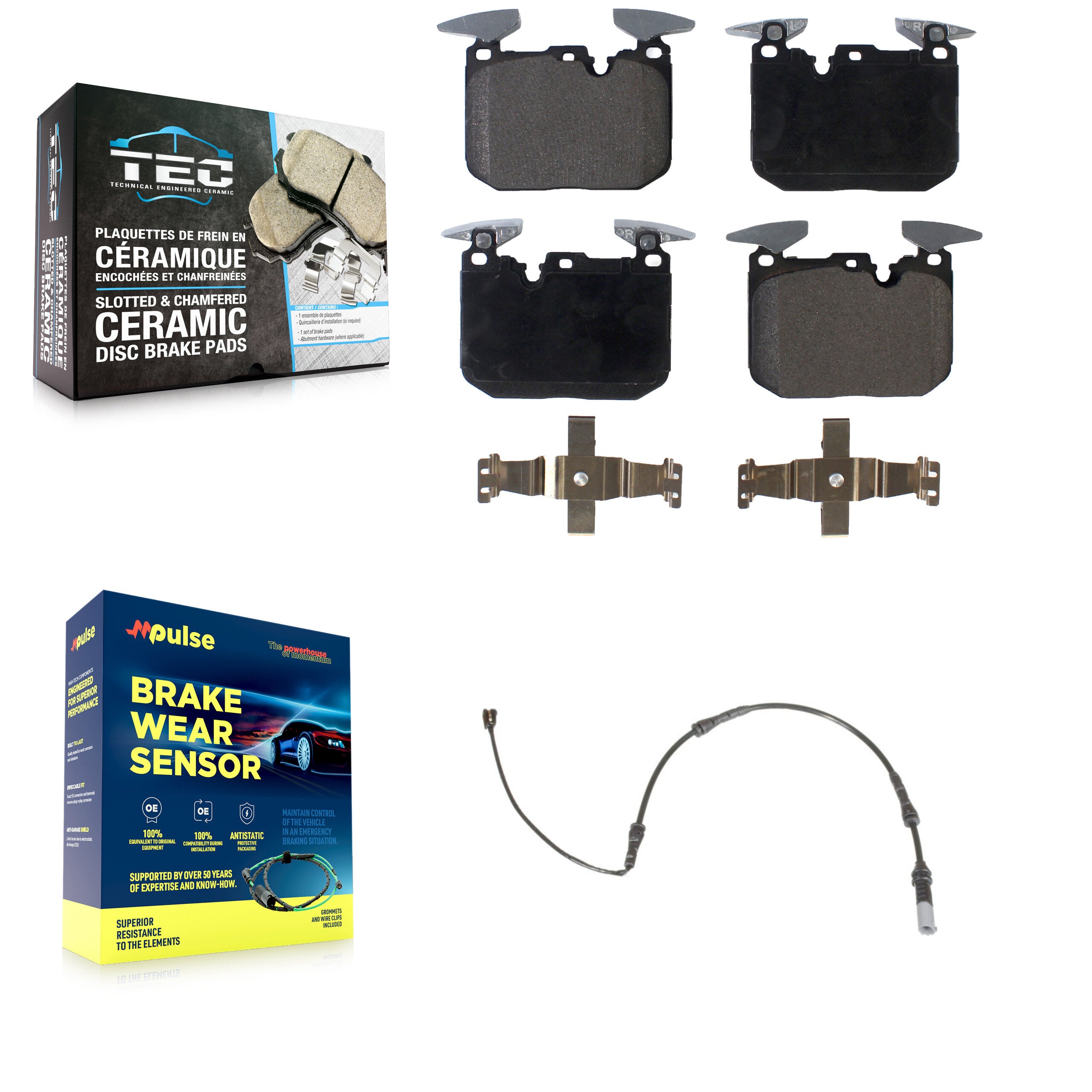 Front Ceramic Brake Pads Wear Sensor Kit For BMW 328i xDrive 330i 320i 335i 428i