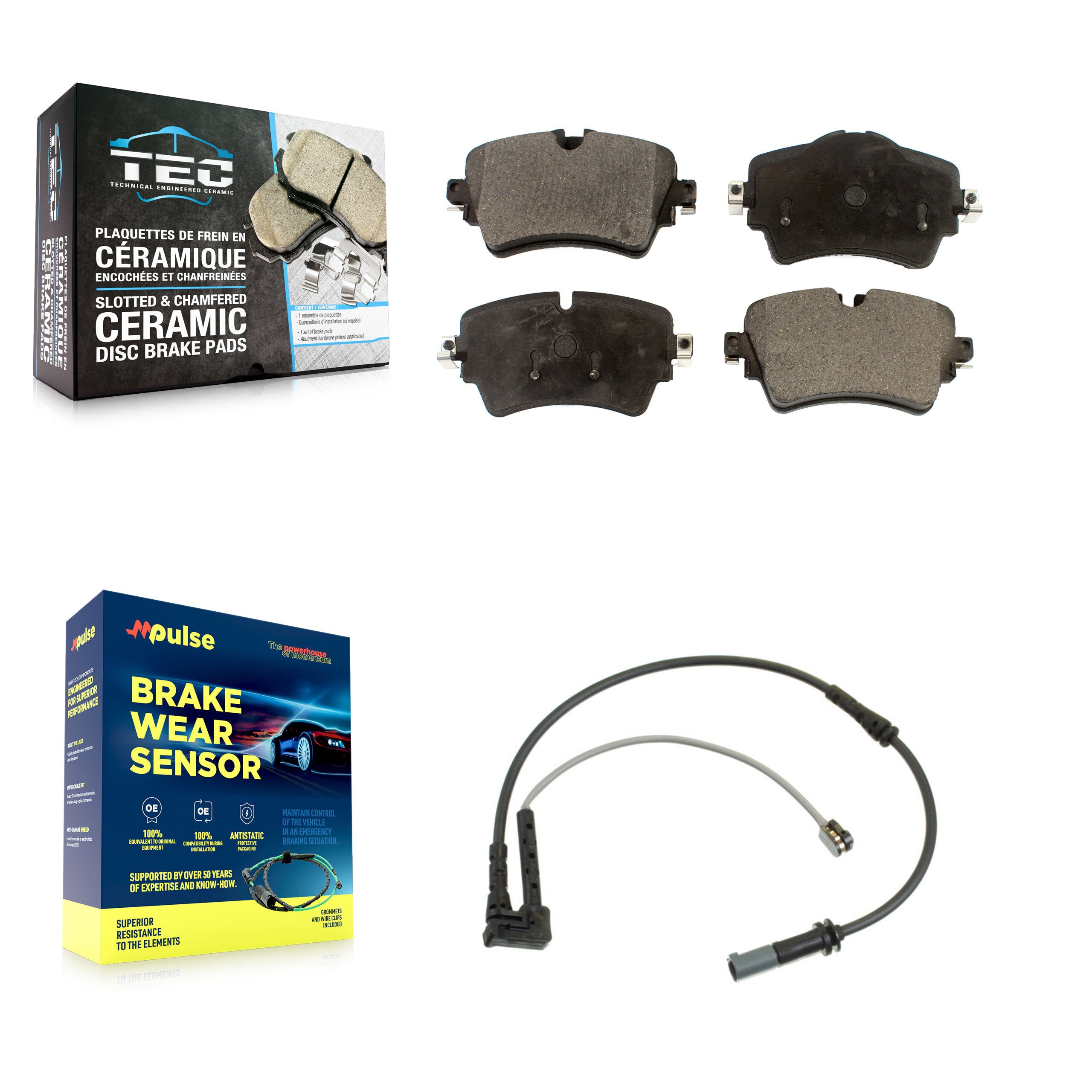 Front Ceramic Disc Brake Pads And Wear Sensors Kit For Mini Cooper Clubman