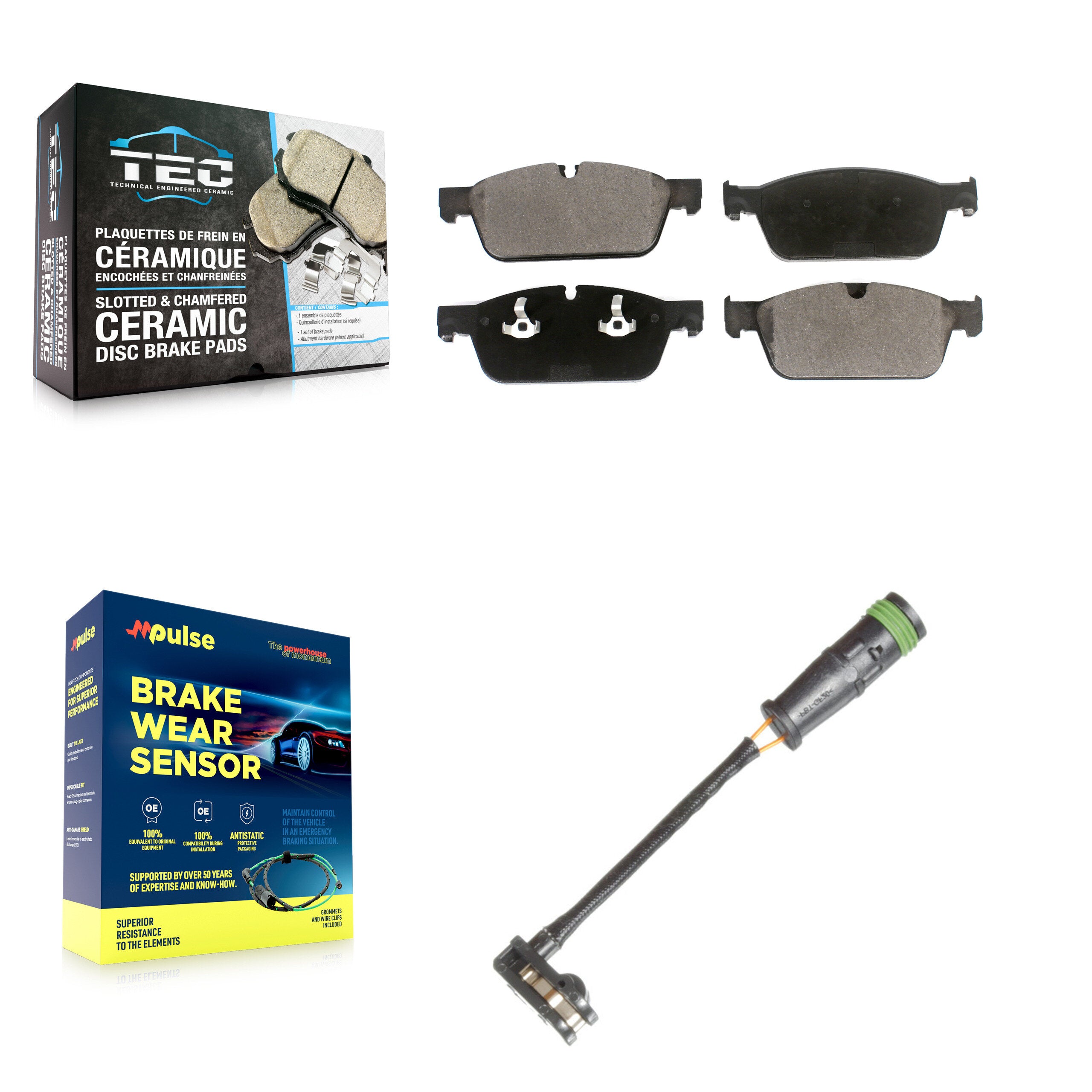 Front Ceramic Disc Brake Pad Wear Sensor Kit For Mercedes-Benz GL350 GL550 GL450