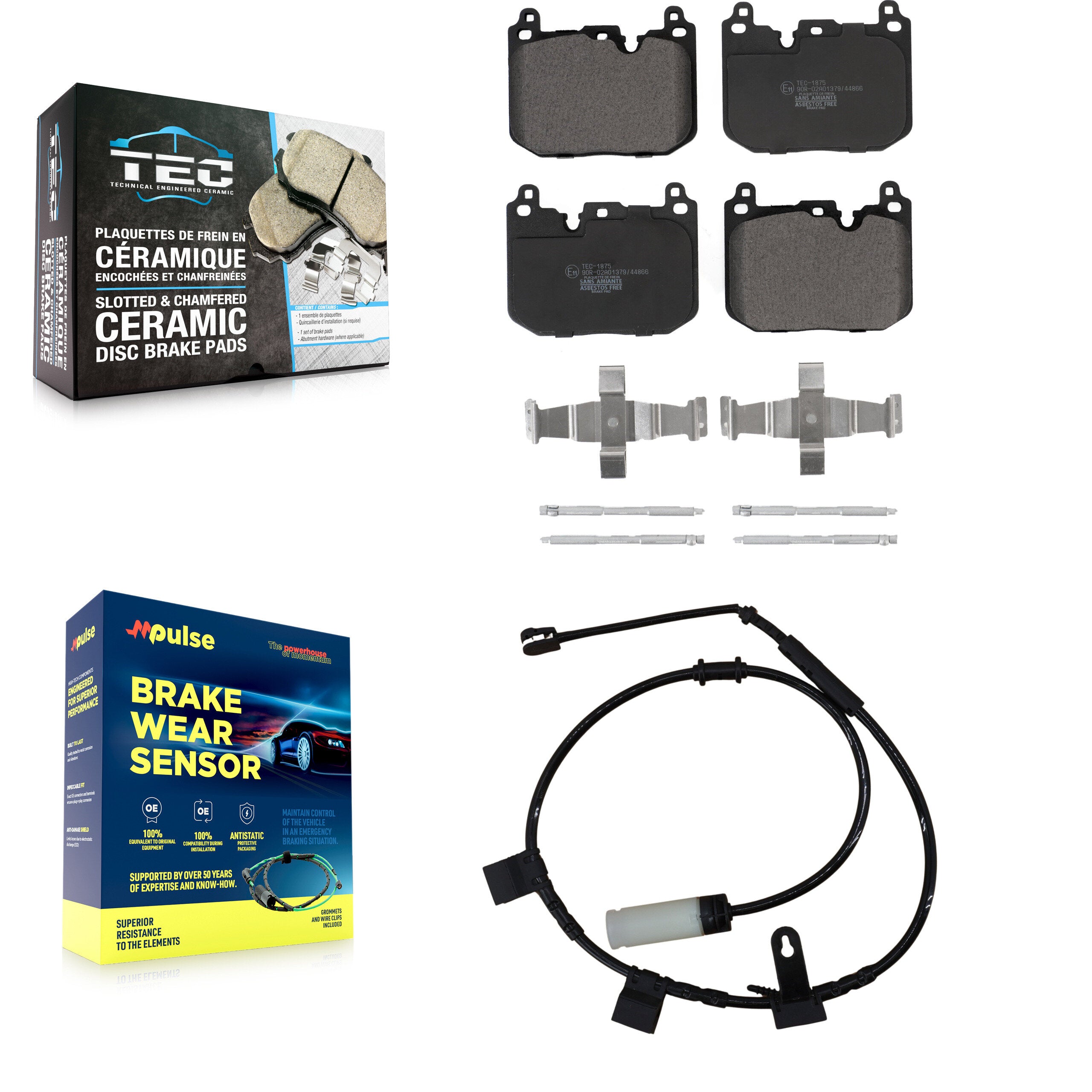 Front Ceramic Disc Brake Pads And Wear Sensors Kit For Mini Cooper KTW-100109