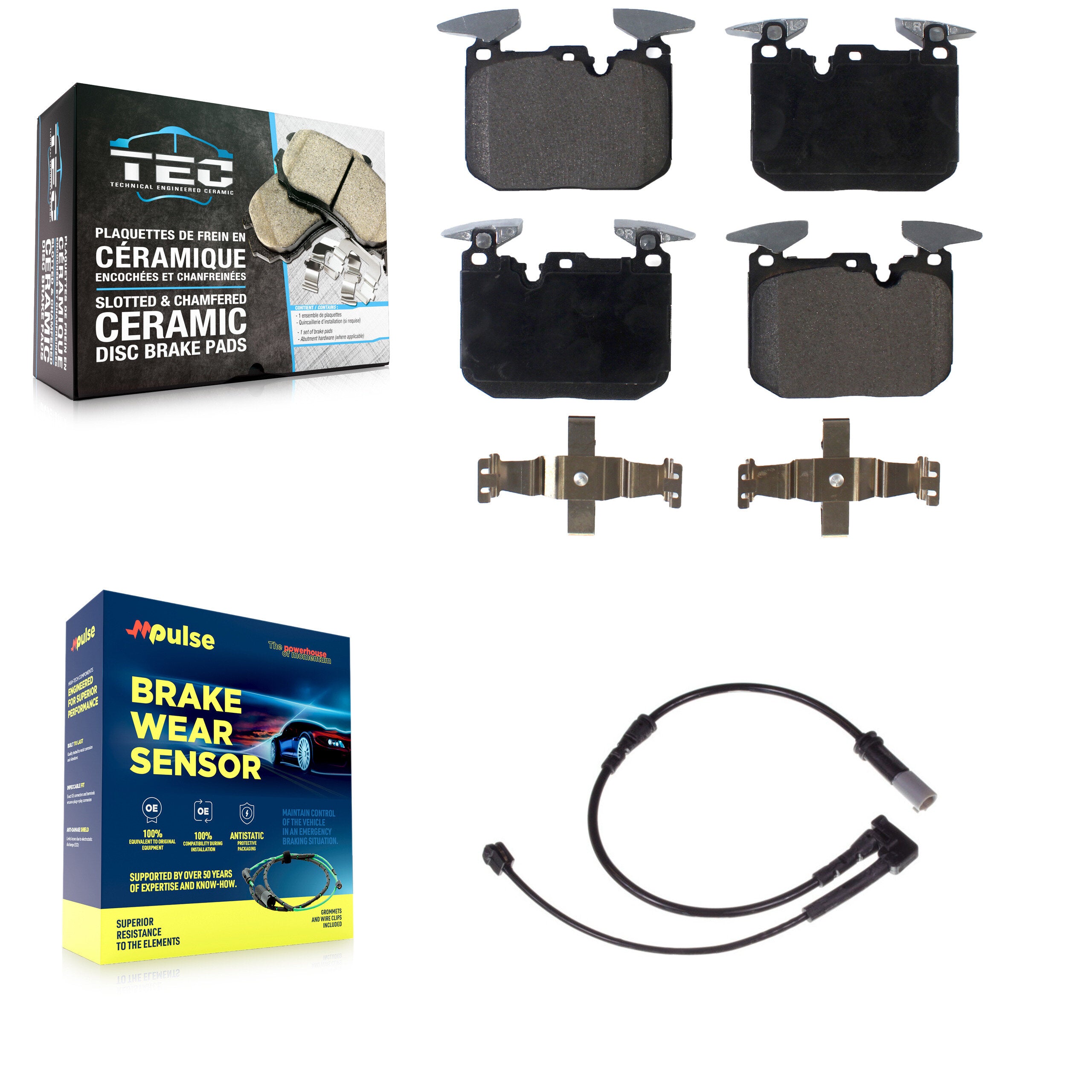 Front Ceramic Brake Pad & Wear Sensor Kit For 2020 Mini Cooper John Works