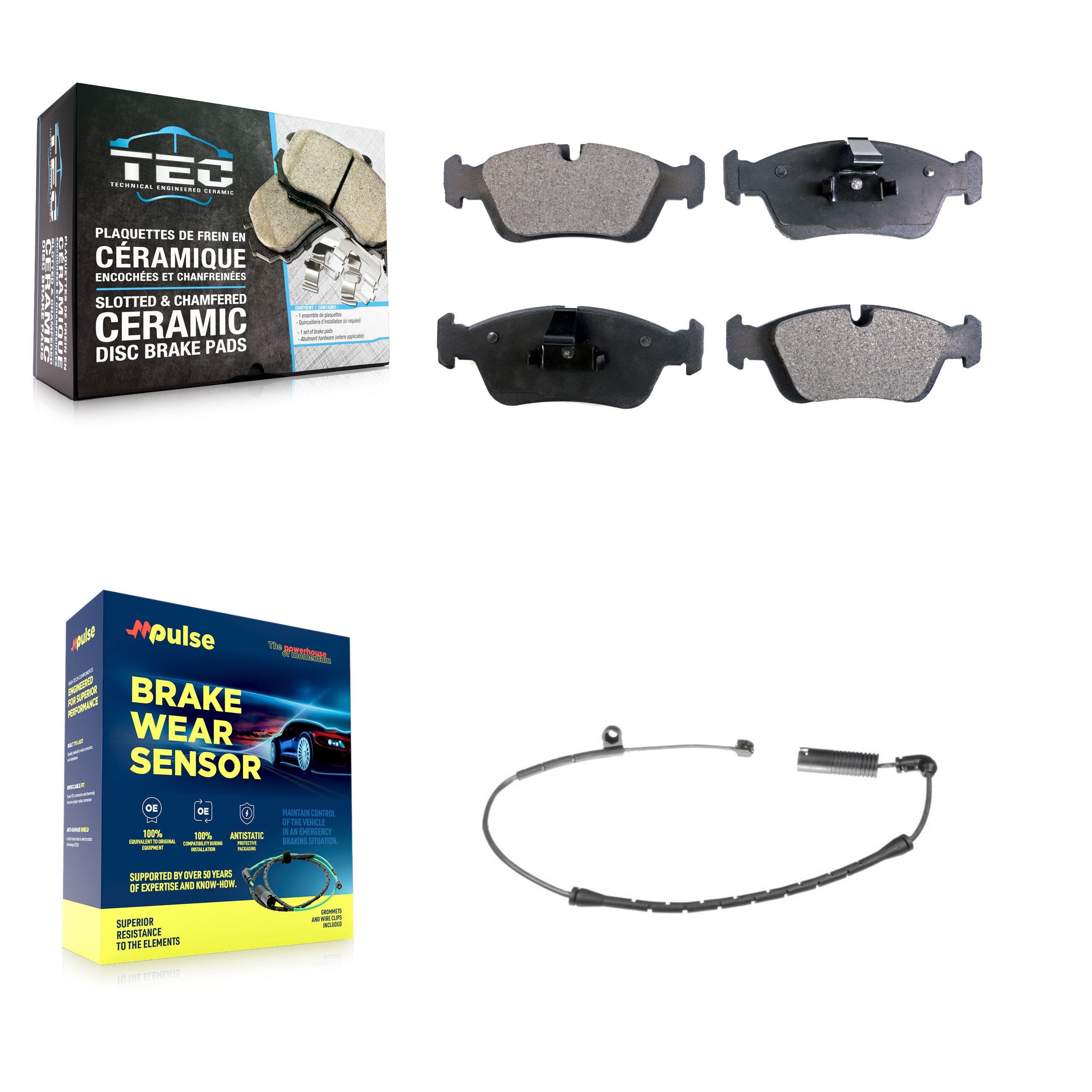 Front Ceramic Brake Pad And Wear Sensor Kit For BMW Z4 325i 325Ci 320i 323i 328i