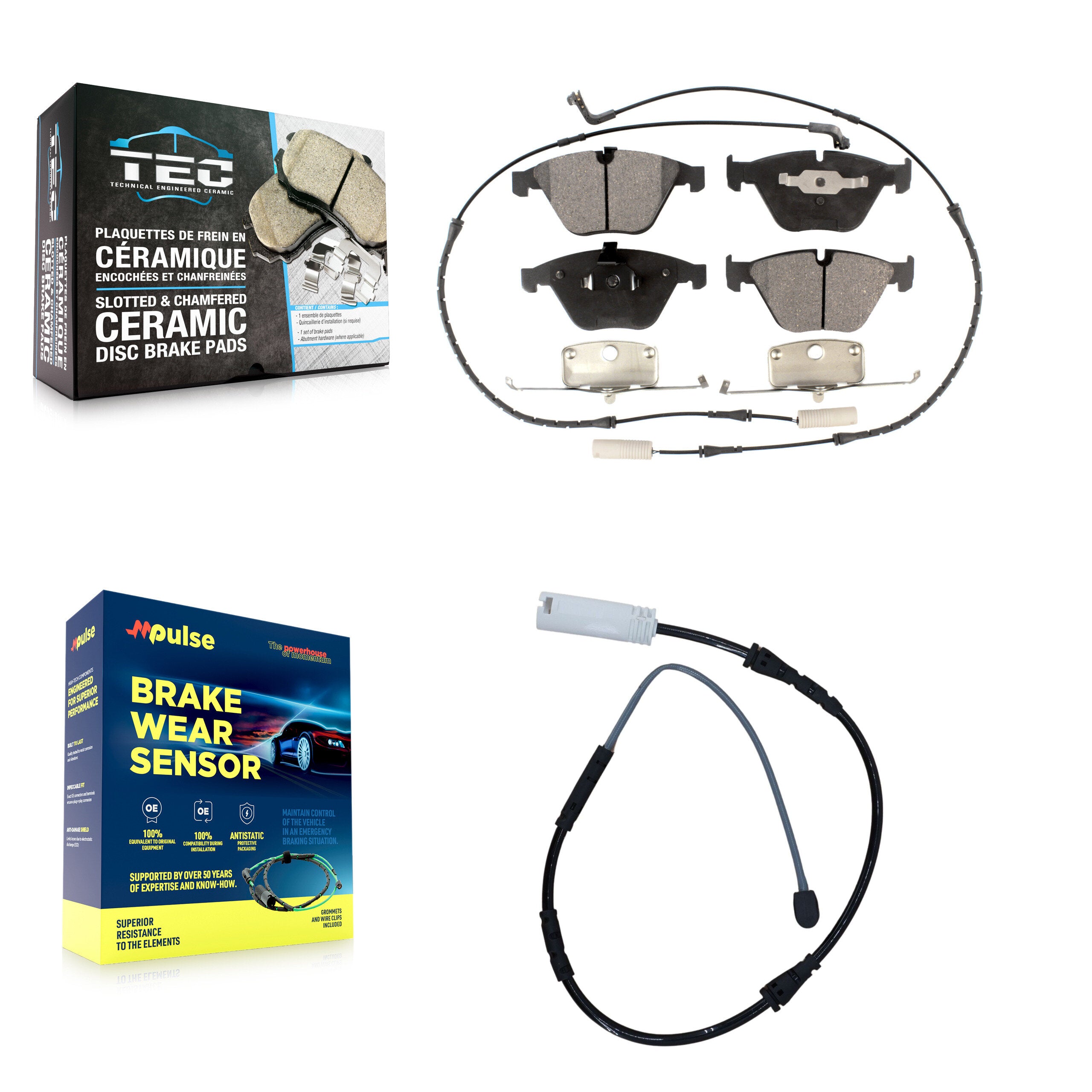 Front Ceramic Disc Brake Pads And Extra Wear Sensors Kit For BMW X1 KTW-100153