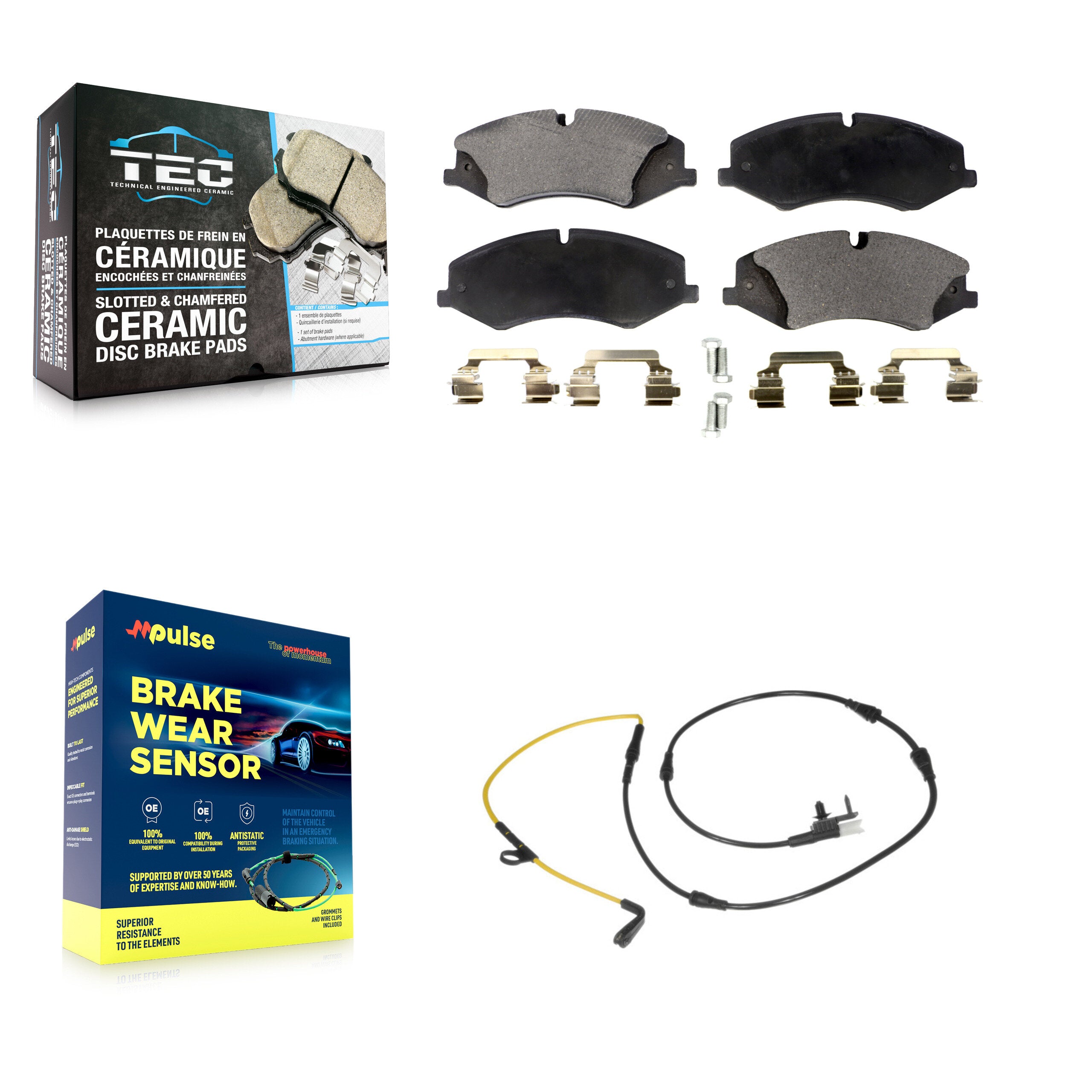 Front Ceramic Brake Pad And Wear Sensor Kit For Land Rover Range Sport Discovery