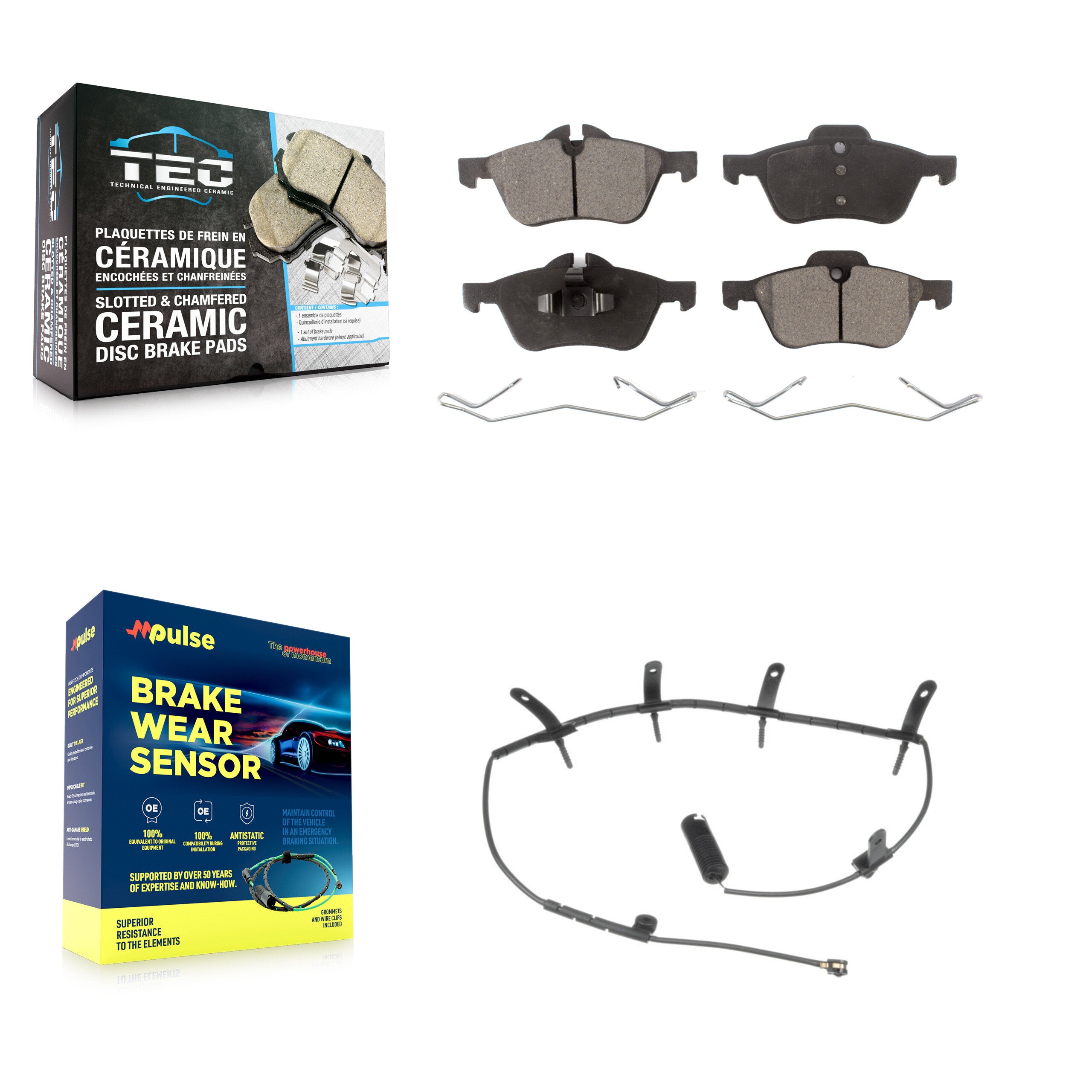 Front Ceramic Disc Brake Pads And Wear Sensors Kit For Mini Cooper KTW-100200