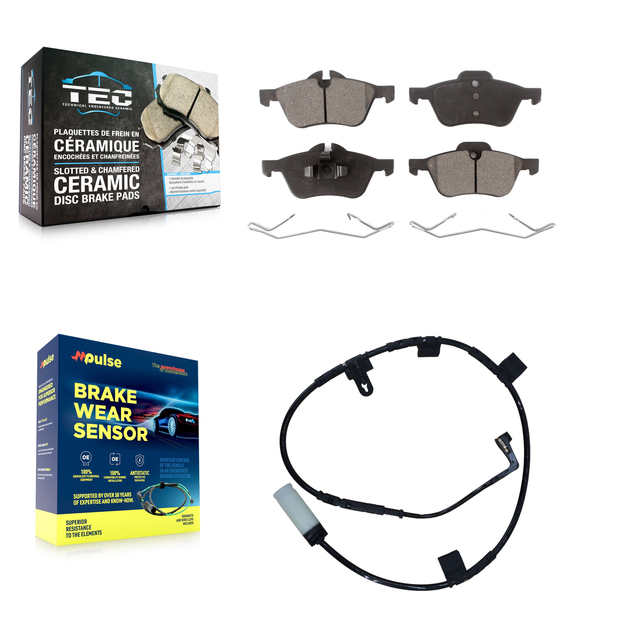 Front Ceramic Disc Brake Pads And Wear Sensors Kit For Mini Cooper KTW-100201