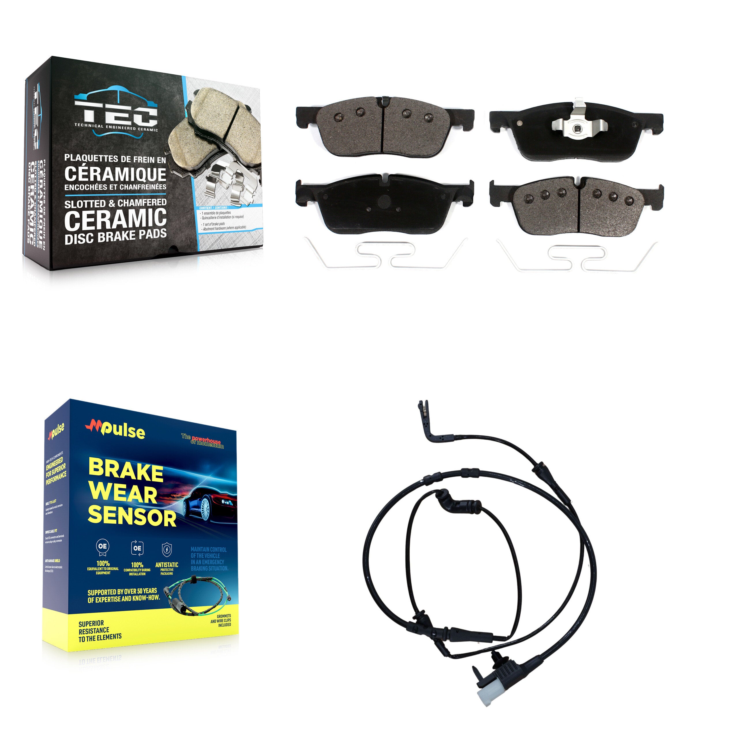 Front Ceramic Brake Pad And Wear Sensor Kit For Land Rover Discovery Sport Range
