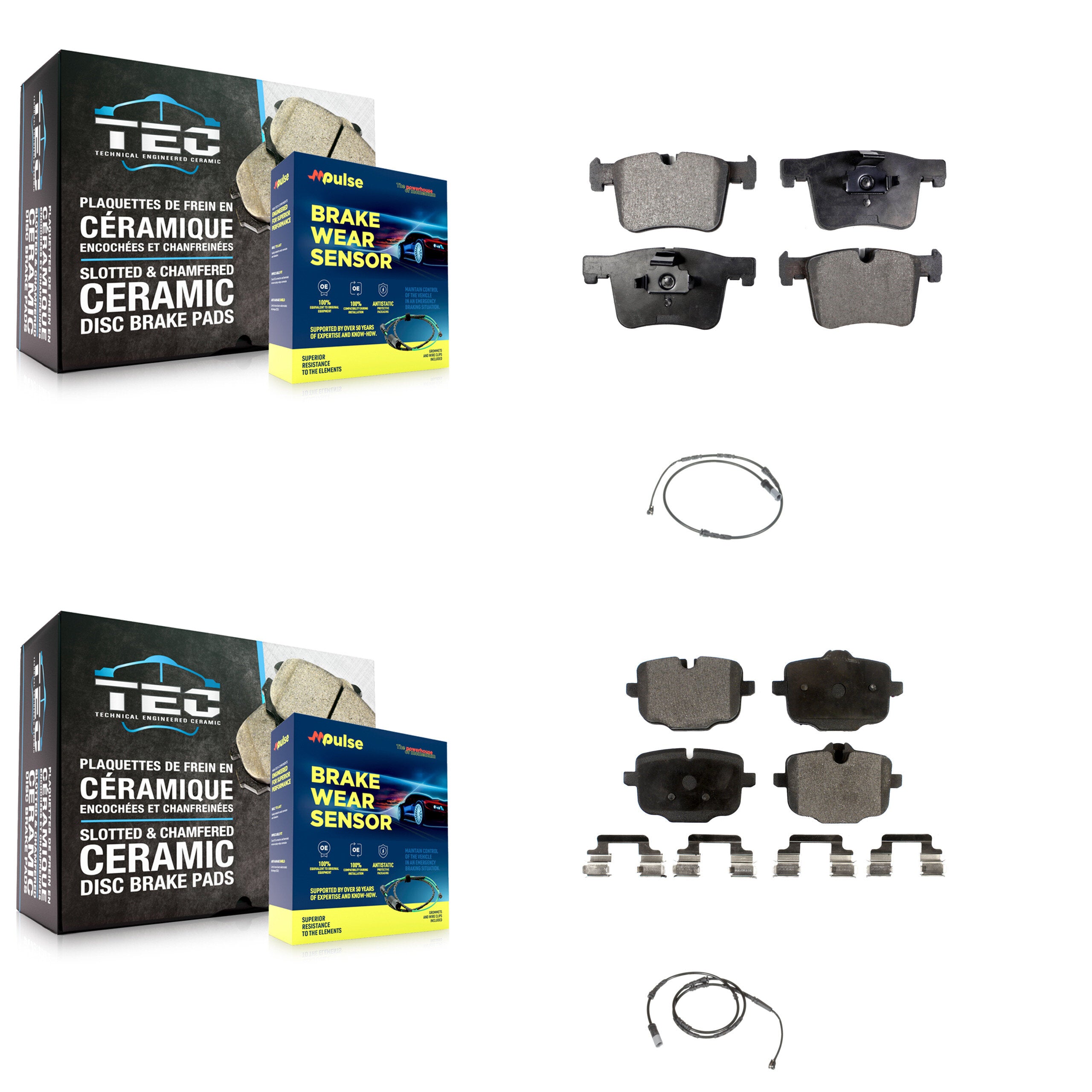 Front Rear Ceramic Disc Brake Pad And Wear Sensor Kit For 2012 BMW X3 From 10 11