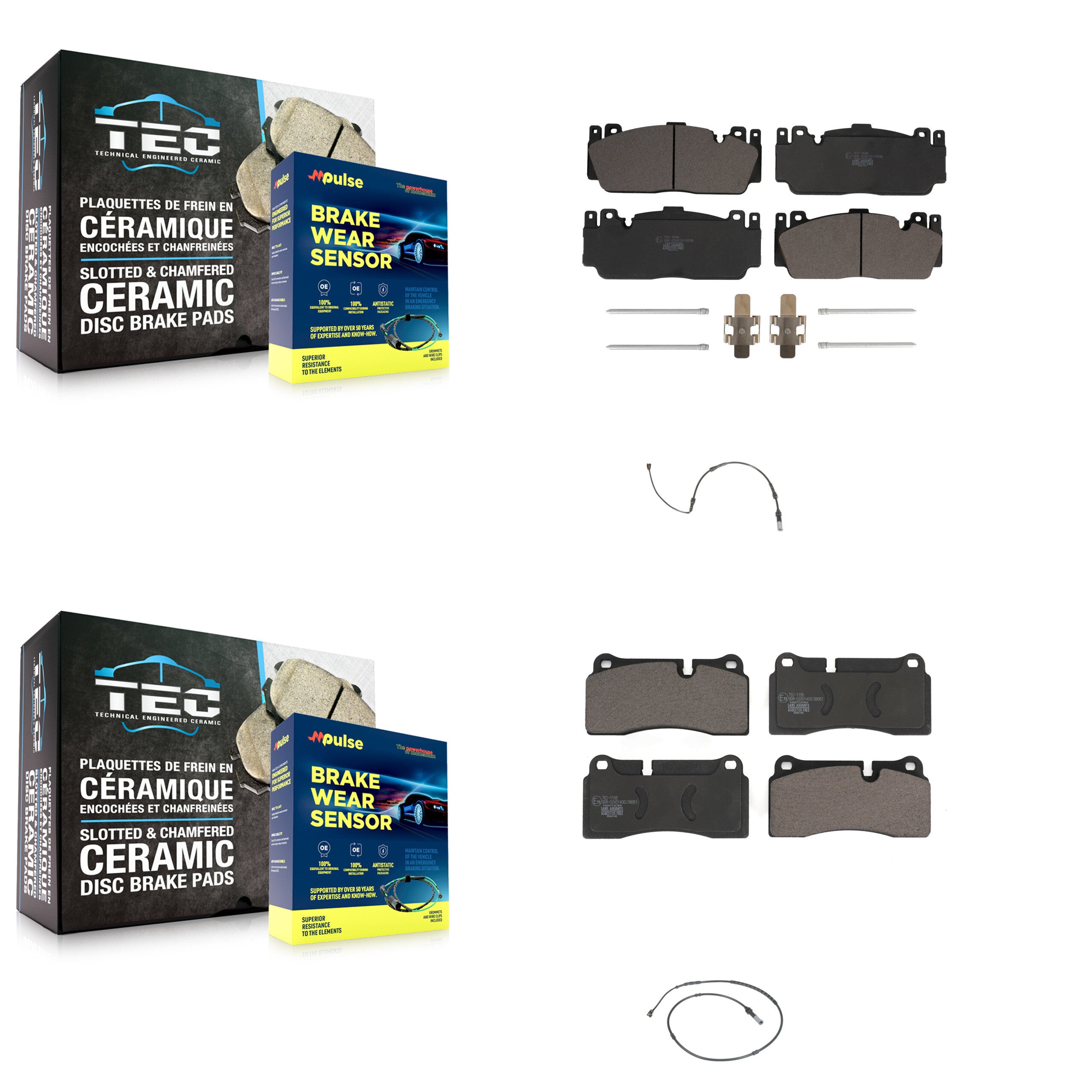 Front Rear Ceramic Disc Brake Pads And Wear Sensors Kit For BMW M2 KTW-100294