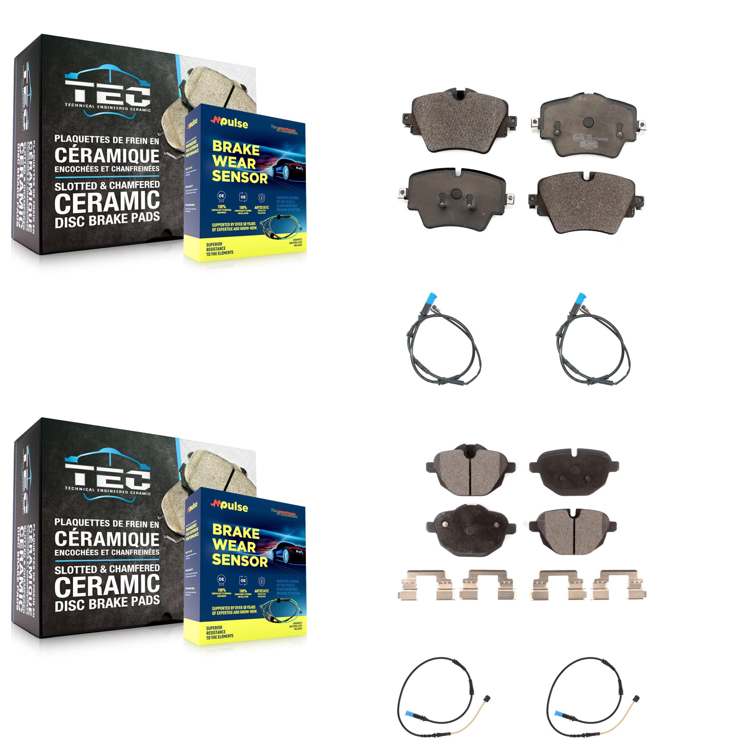 Front Rear Ceramic Disc Brake Pads And Wear Sensors Kit For BMW X4 KTW-100632