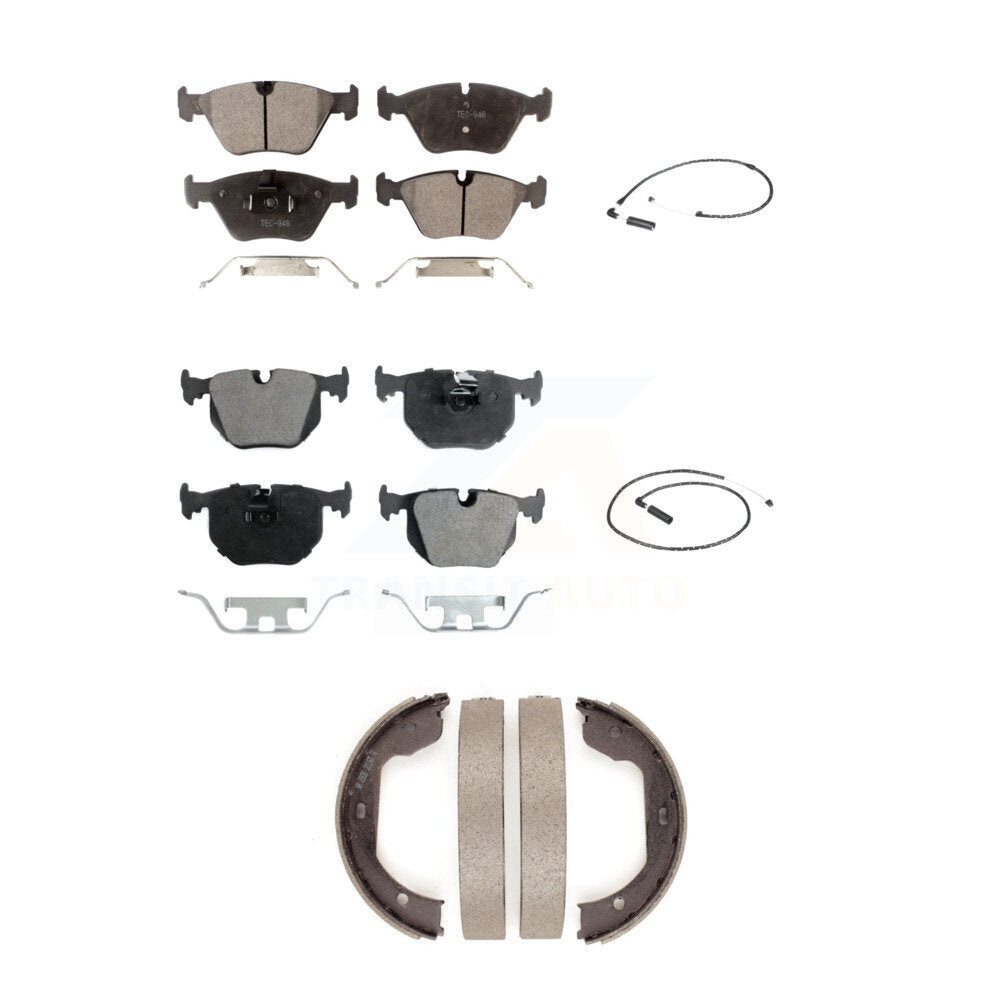 Front Rear Ceramic Disc Brake Pad And Wear Sensor Kit (5Pc) For 2004-2010 BMW X3