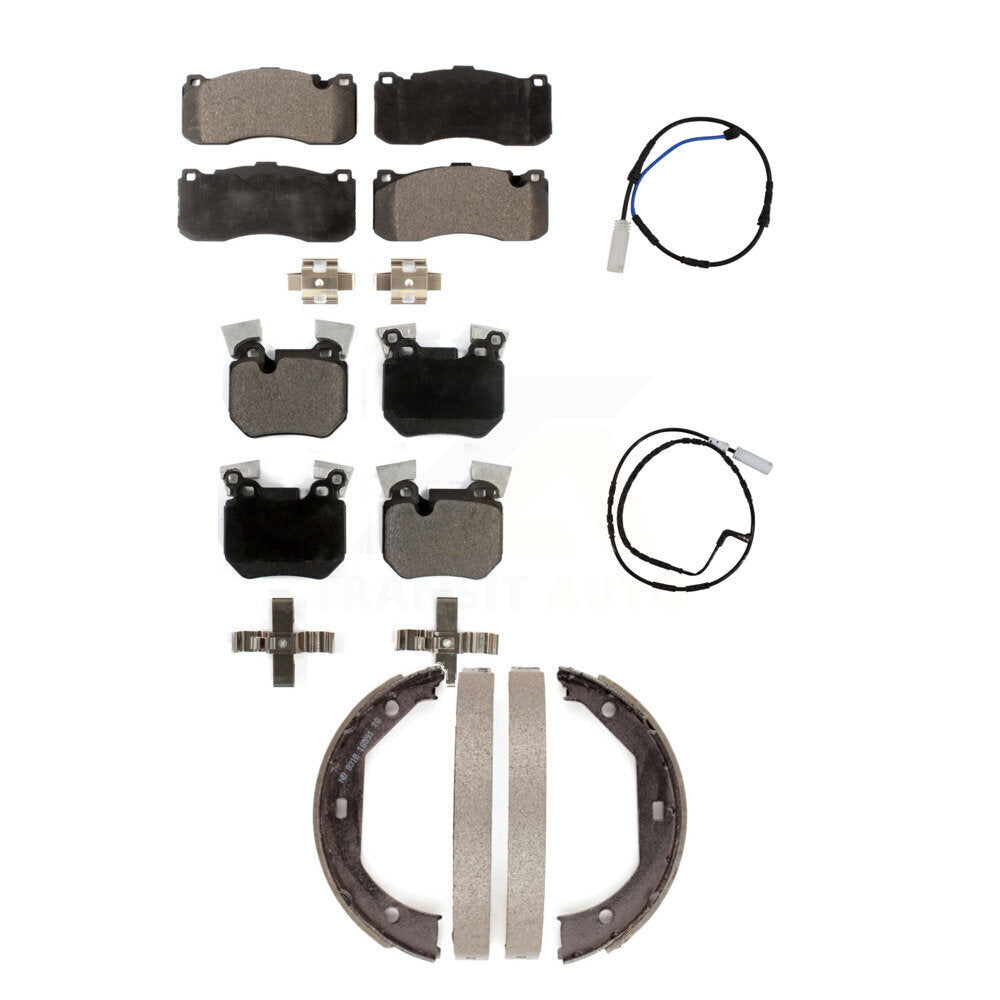 Front Rear Ceramic Disc Brake Pads Wear Sensor Kit (5Pc) For BMW 135i 135is 3.0L