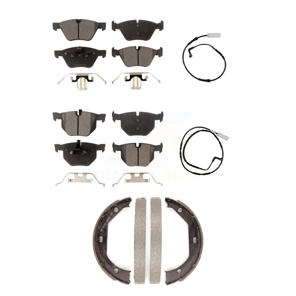 Front Rear Ceramic Disc Brake Pads And Wear Sensors Kit (5Pc) For 2006 BMW 330i