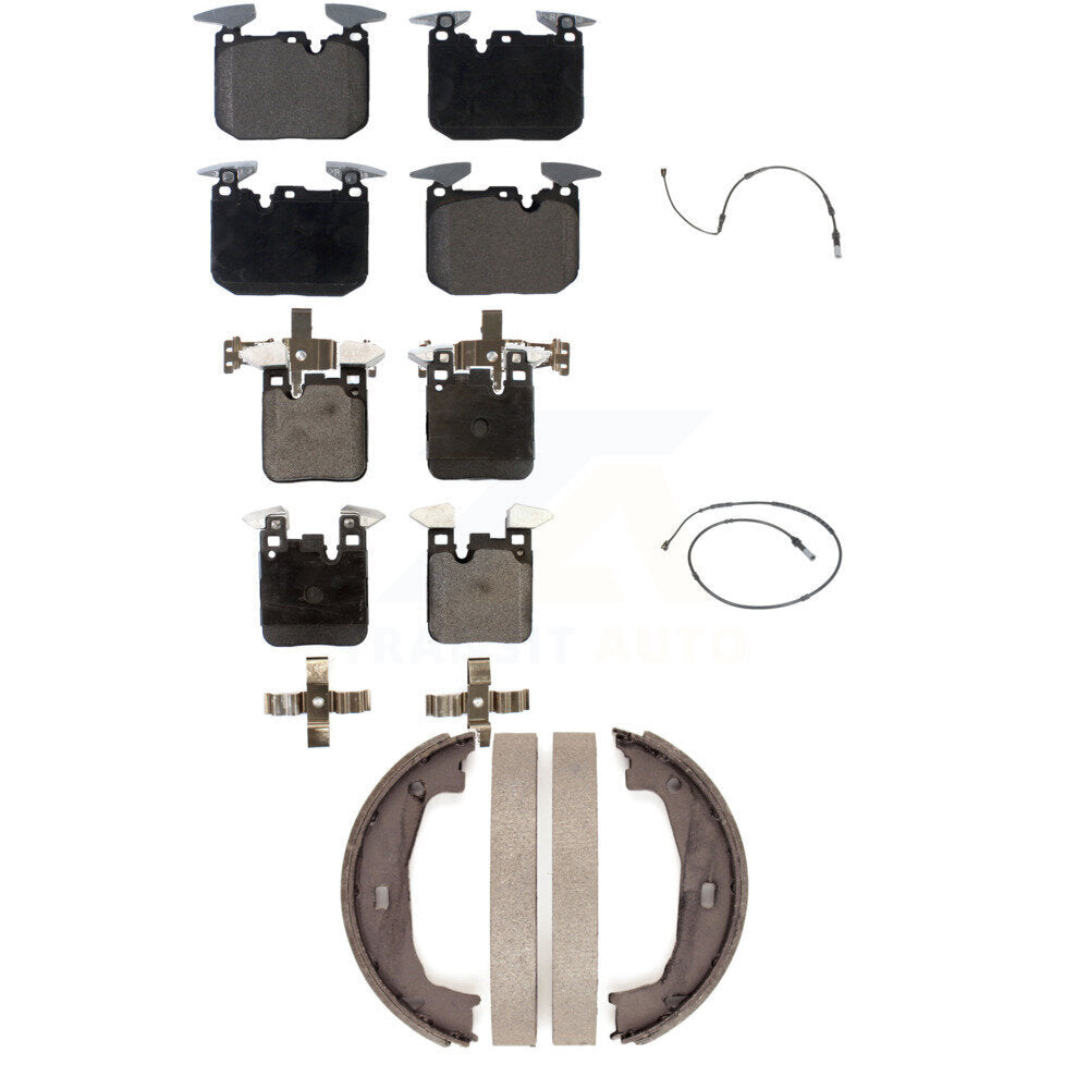 Front Rear Ceramic Brake Pads & Wear Sensor Kit (5Pc) For BMW M240i xDrive M235i