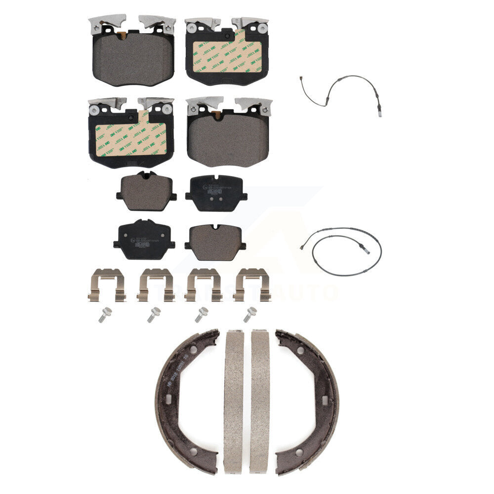 Front Rear Ceramic Brake Pads Wear Sensor Kit (5Pc) For 19 BMW 330i xDrive Wagon