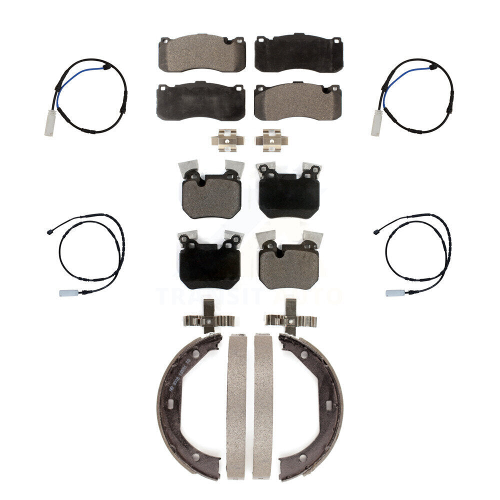 Front Rear Ceramic Disc Brake Pads And Wear Sensors Kit (7Pc) For BMW 135i 3.0L