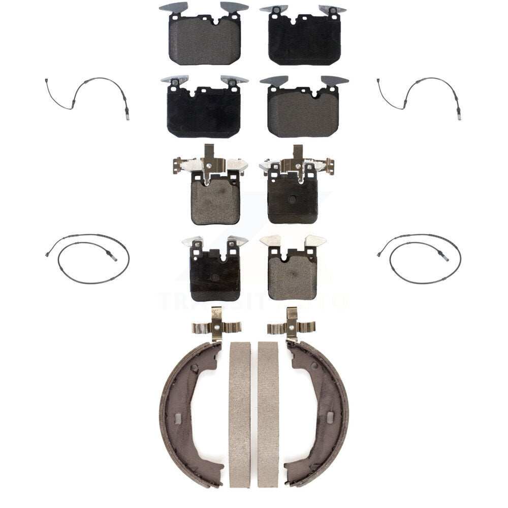 Front Rear Ceramic Brake Pads & Wear Sensor Kit (7Pc) For BMW M240i xDrive M235i