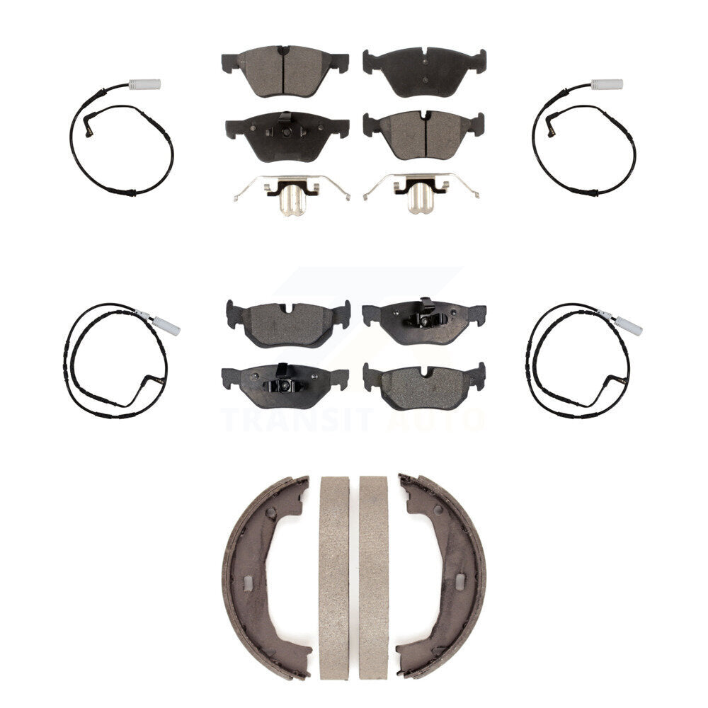Front Rear Ceramic Brake Pad & Wear Sensor Kit (7Pc) For BMW 128i 328i 323i 325i