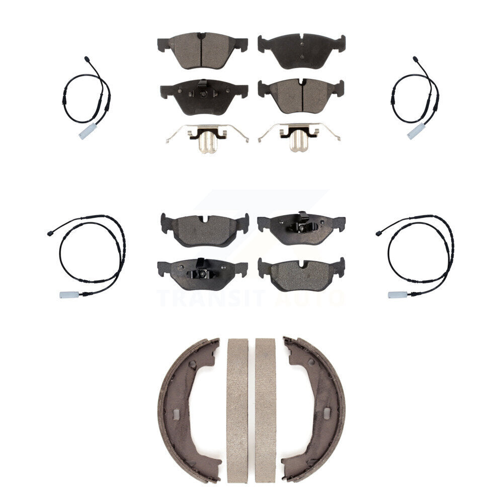 Front Rear Ceramic Disc Brake Pad & Wear Sensor Kit (7Pc) For 2013 BMW 128i 3.0L