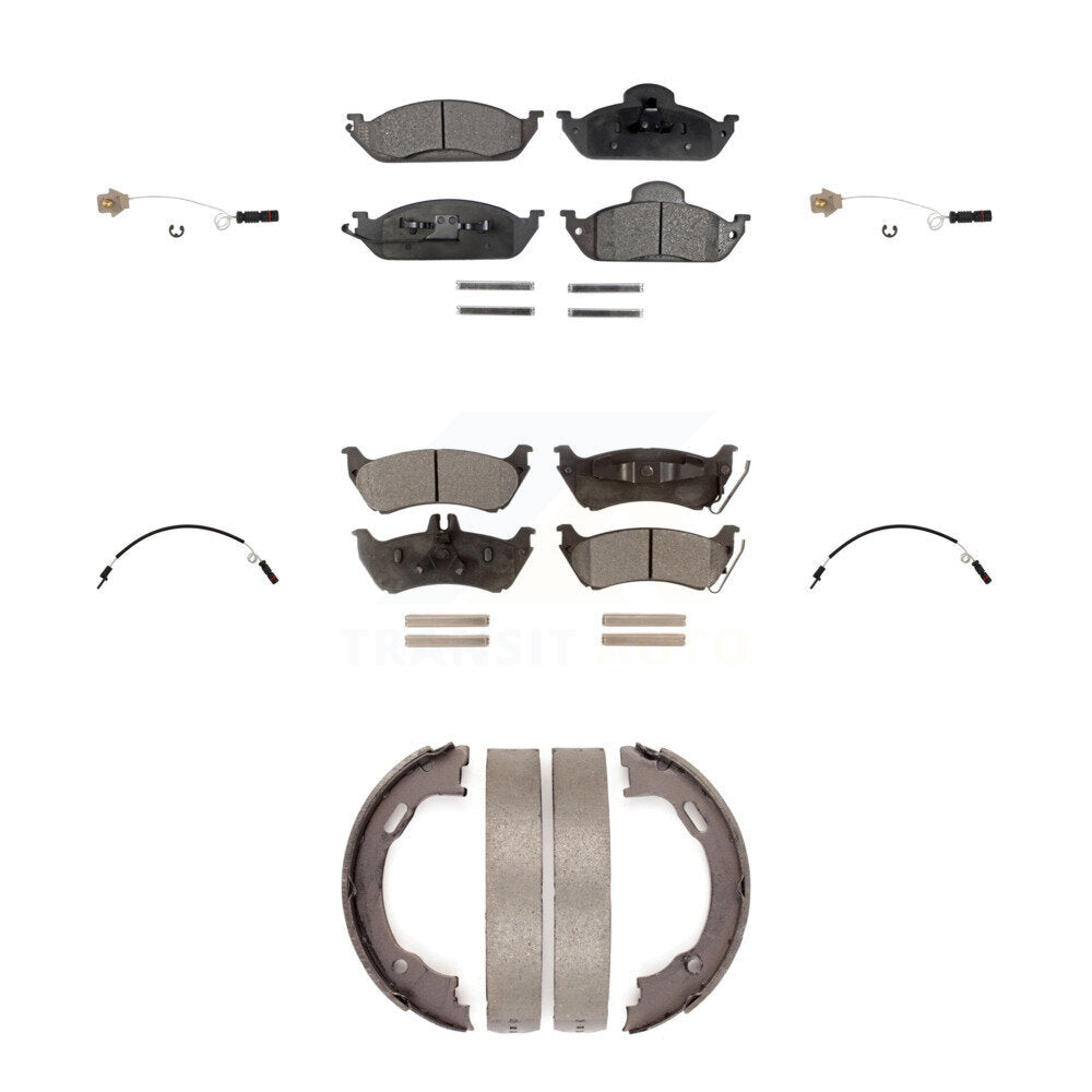 Front Rear Ceramic Brake Pad Wear Sensor Kit (7Pc) For Mercedes-Benz ML320 ML350