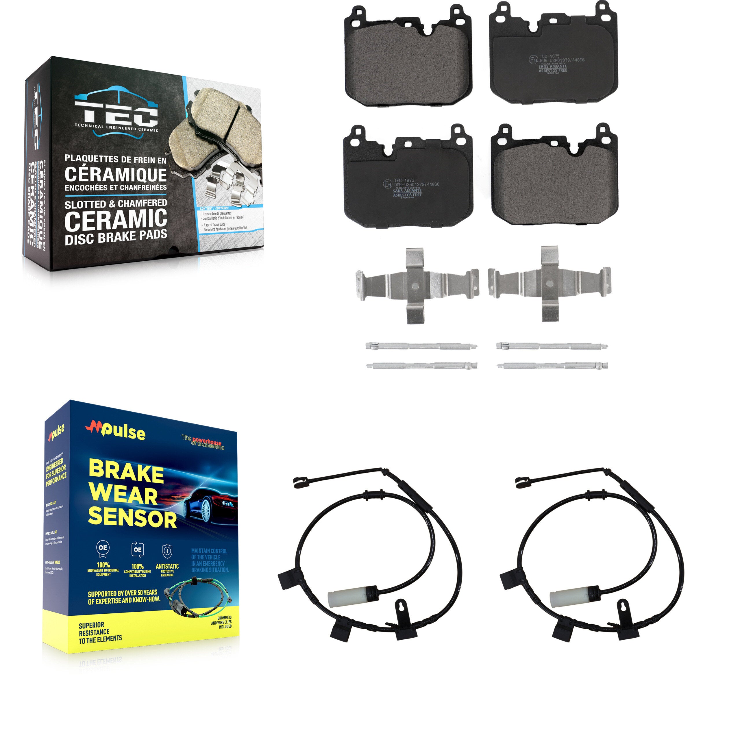 Front Ceramic Disc Brake Pads And Wear Sensors Kit For Mini Cooper KTW-100870