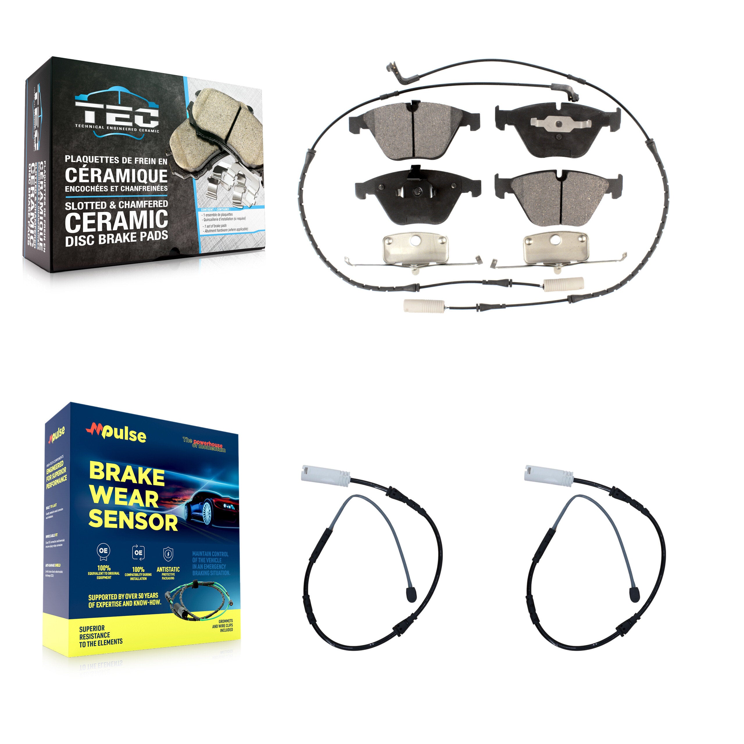Front Ceramic Disc Brake Pads And Extra Wear Sensors Kit For BMW X1 KTW-100904