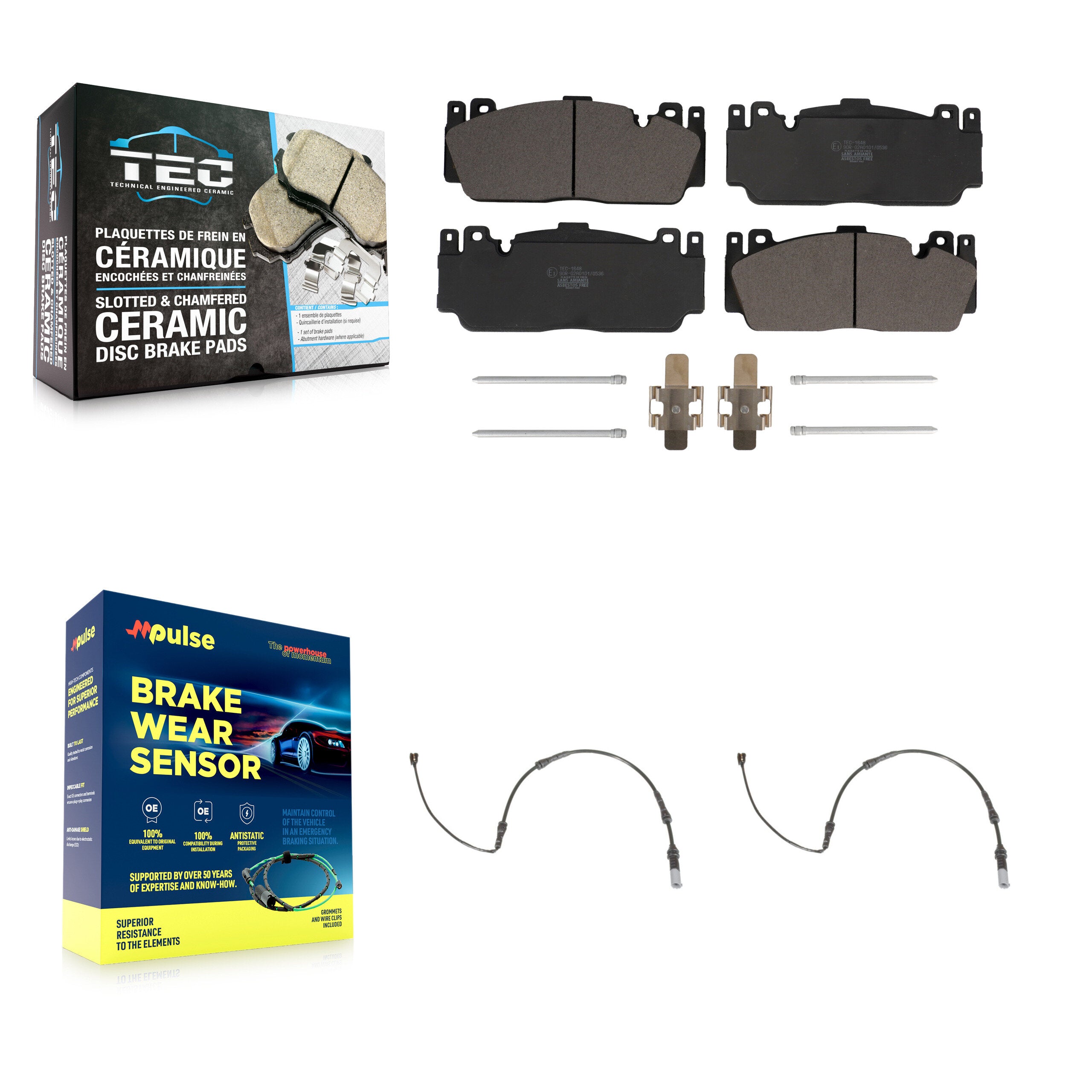 Front Ceramic Disc Brake Pads And Wear Sensors Kit For BMW M4 M2 M3 KTW-101041