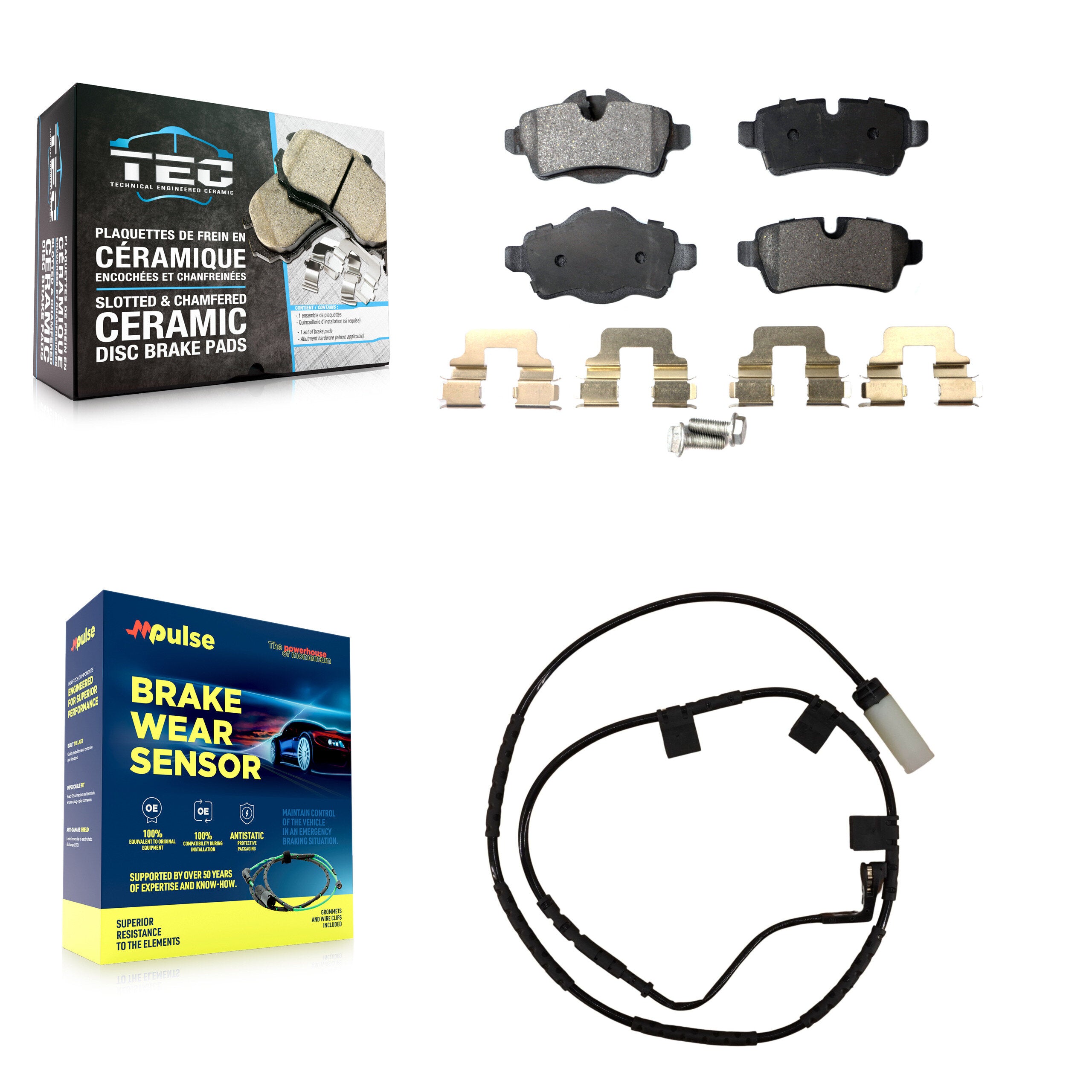 Rear Ceramic Disc Brake Pads And Wear Sensors Kit For Mini Cooper KTW-101095