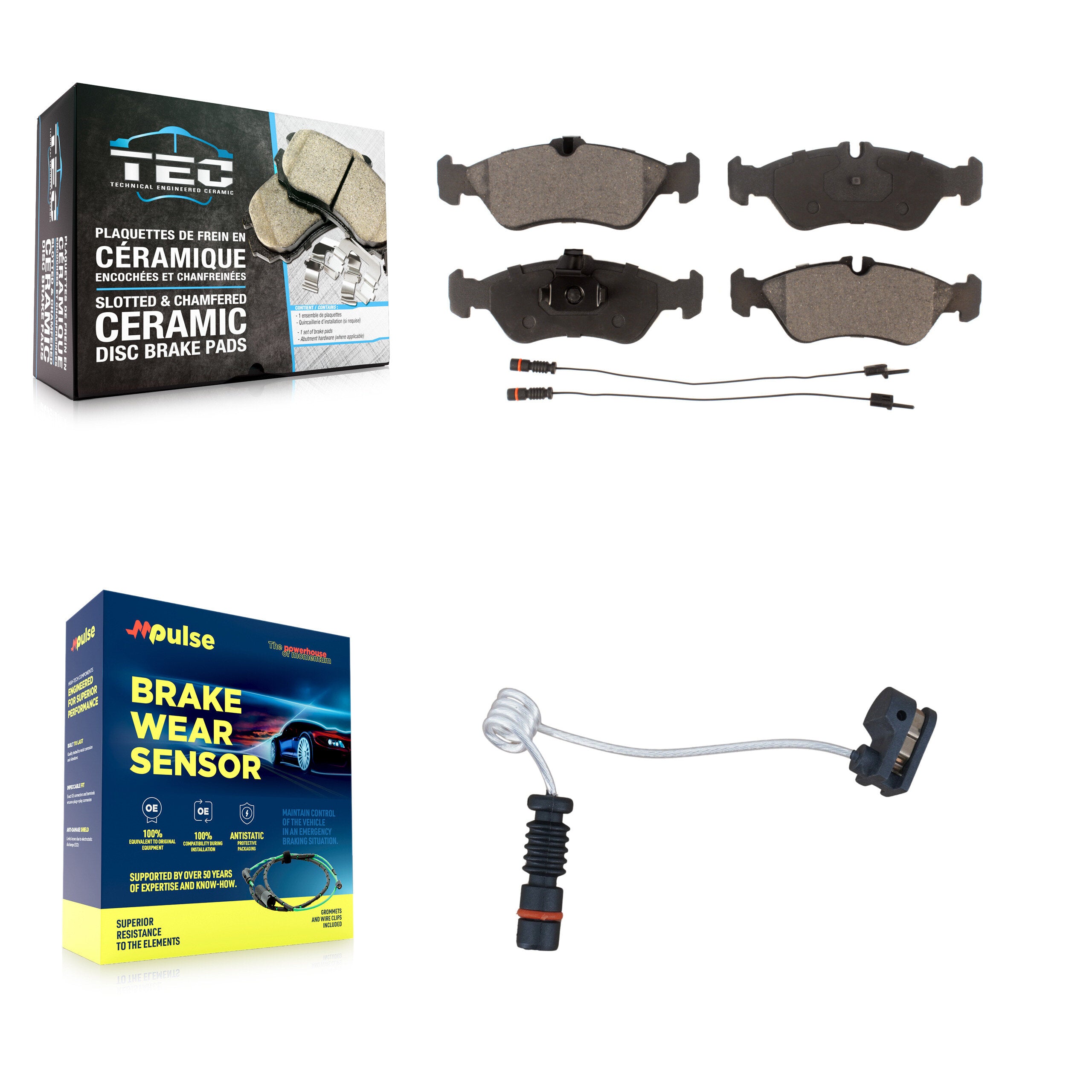 Rear Ceramic Brake Pad & Extra Wear Sensor Kit For Dodge Sprinter 2500 3500 2.7L