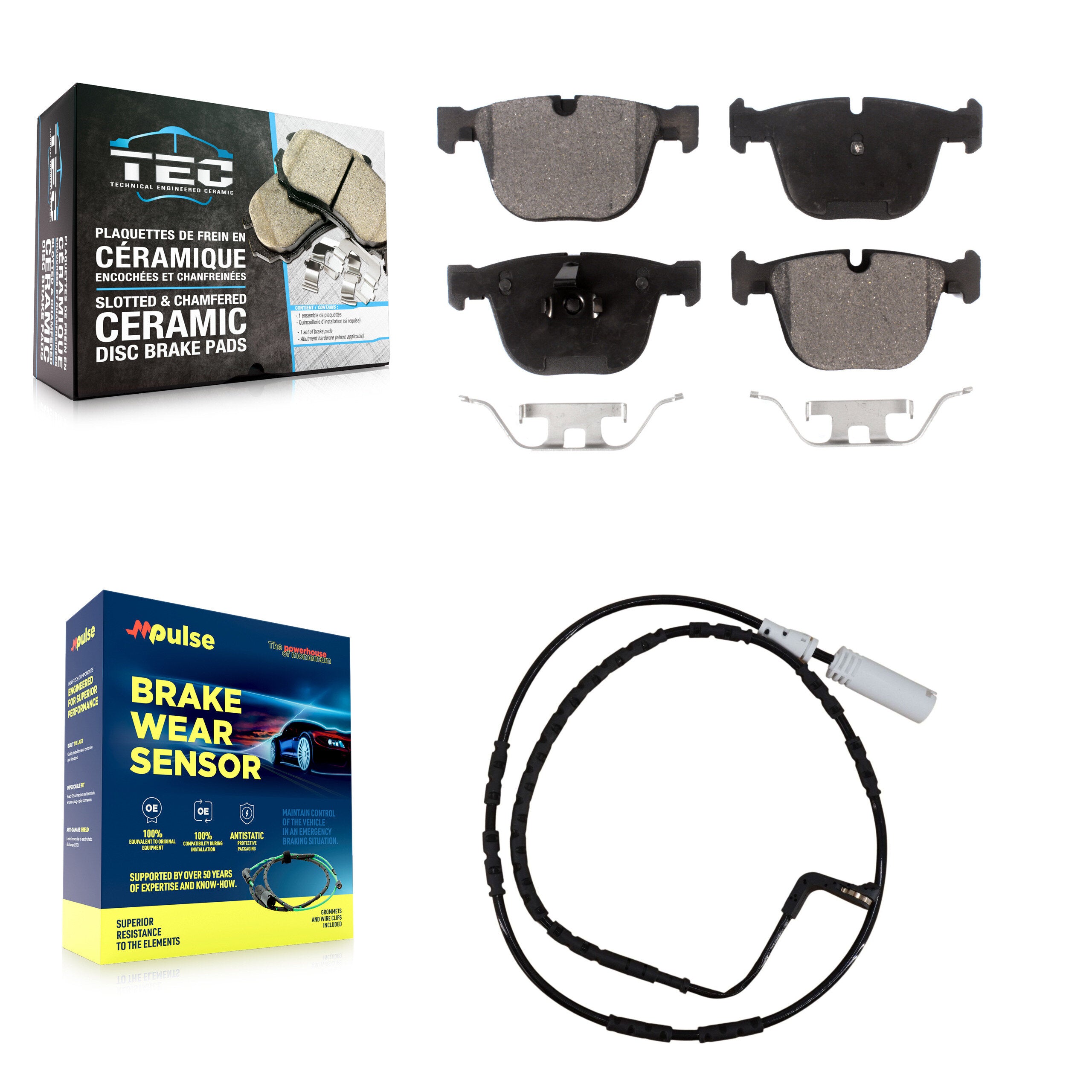 Rear Ceramic Disc Brake Pads And Wear Sensors Kit For BMW M3 1 Series M