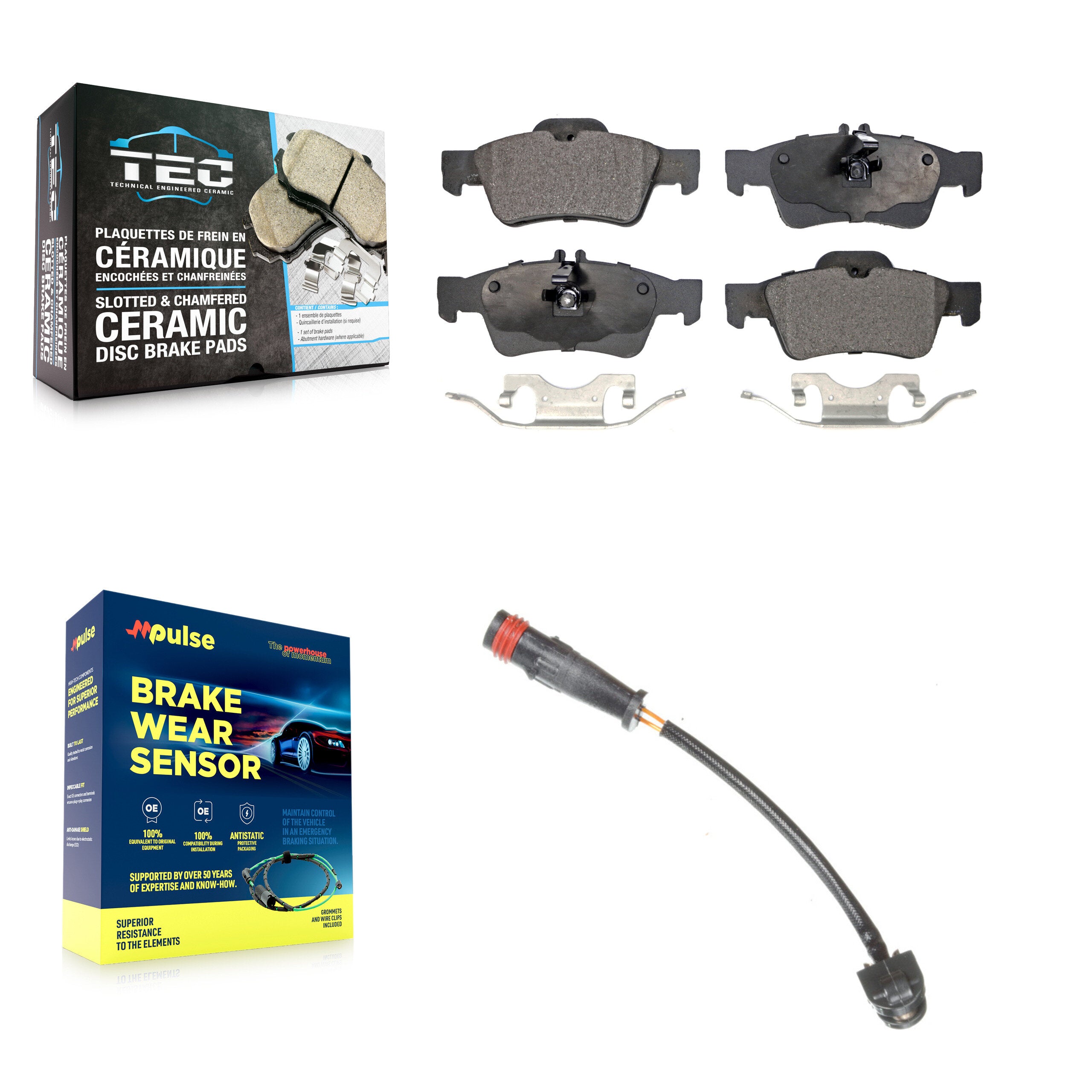 Rear Ceramic Disc Brake Pads And Wear Sensor Kit For Mercedes-Benz SL63 AMG SL65