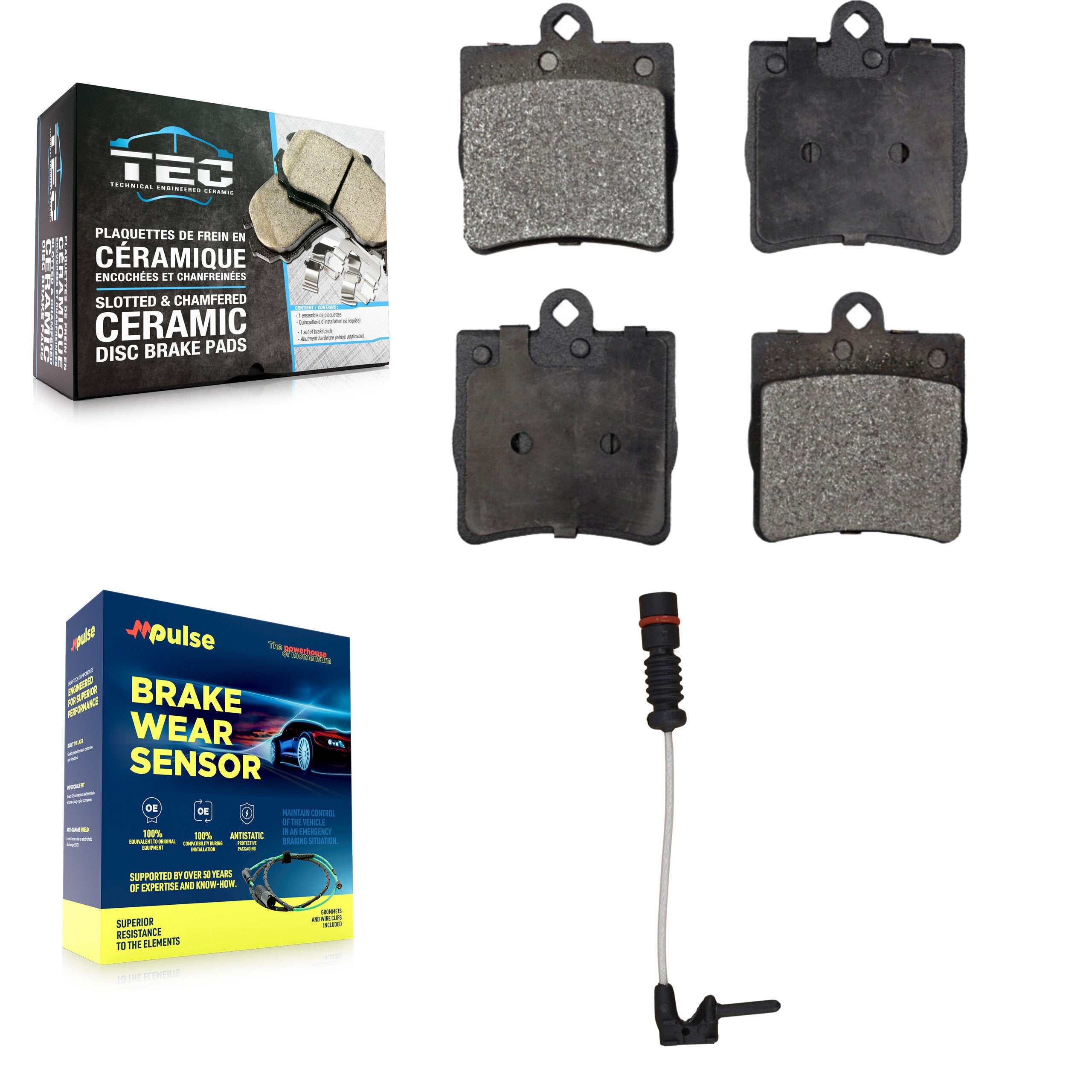 Rear Ceramic Brake Pad Wear Sensor Kit For Chrysler Crossfire Mercedes-Benz C230
