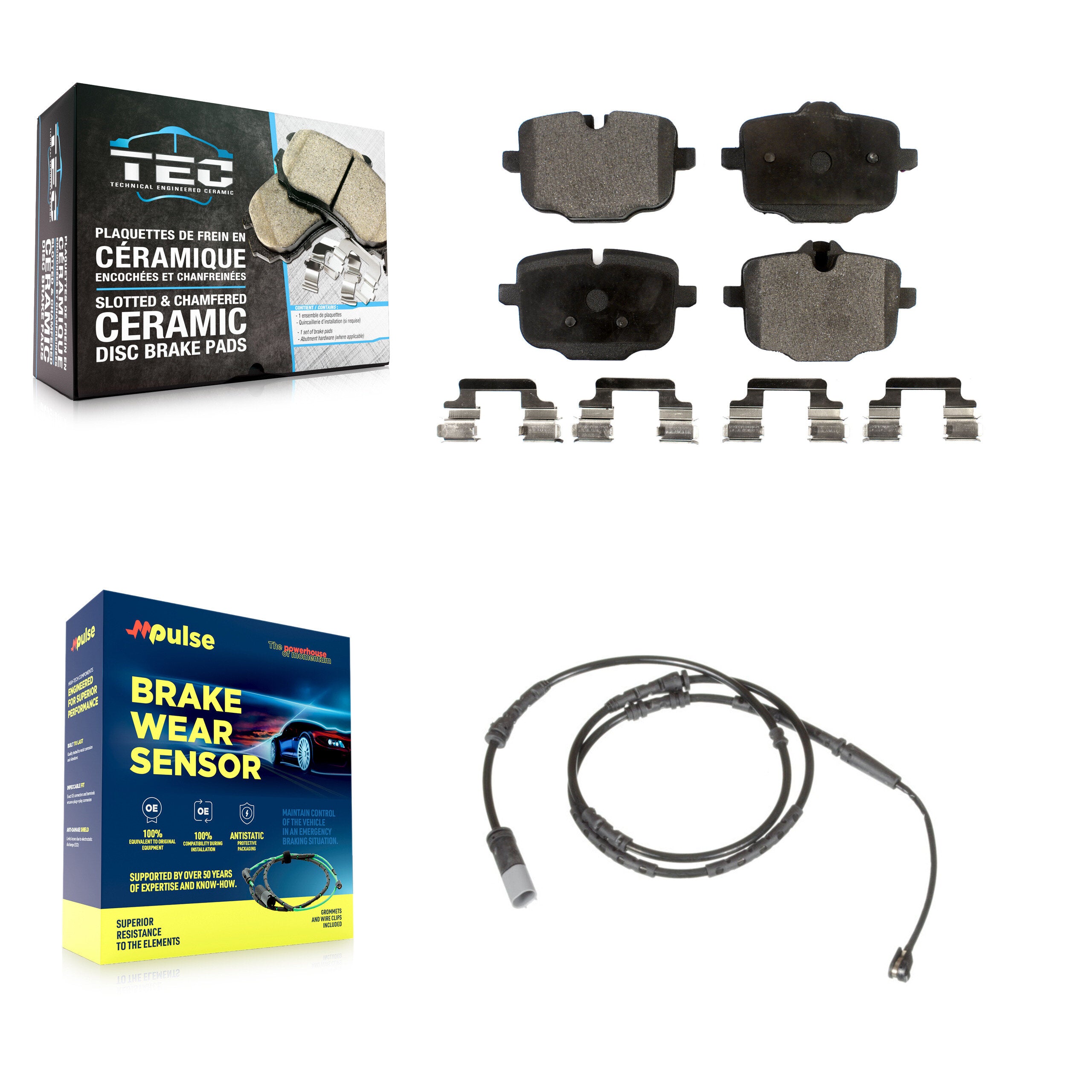 Rear Ceramic Disc Brake Pads And Wear Sensors Kit For 2012 BMW X3 From 10 11