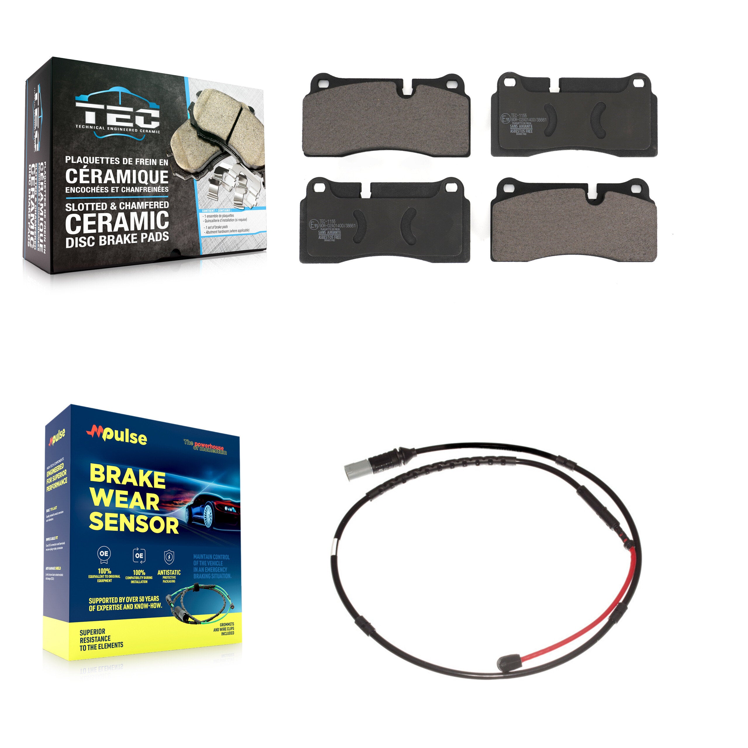 Rear Ceramic Disc Brake Pads And Wear Sensors Kit For BMW M3 M2 KTW-101165