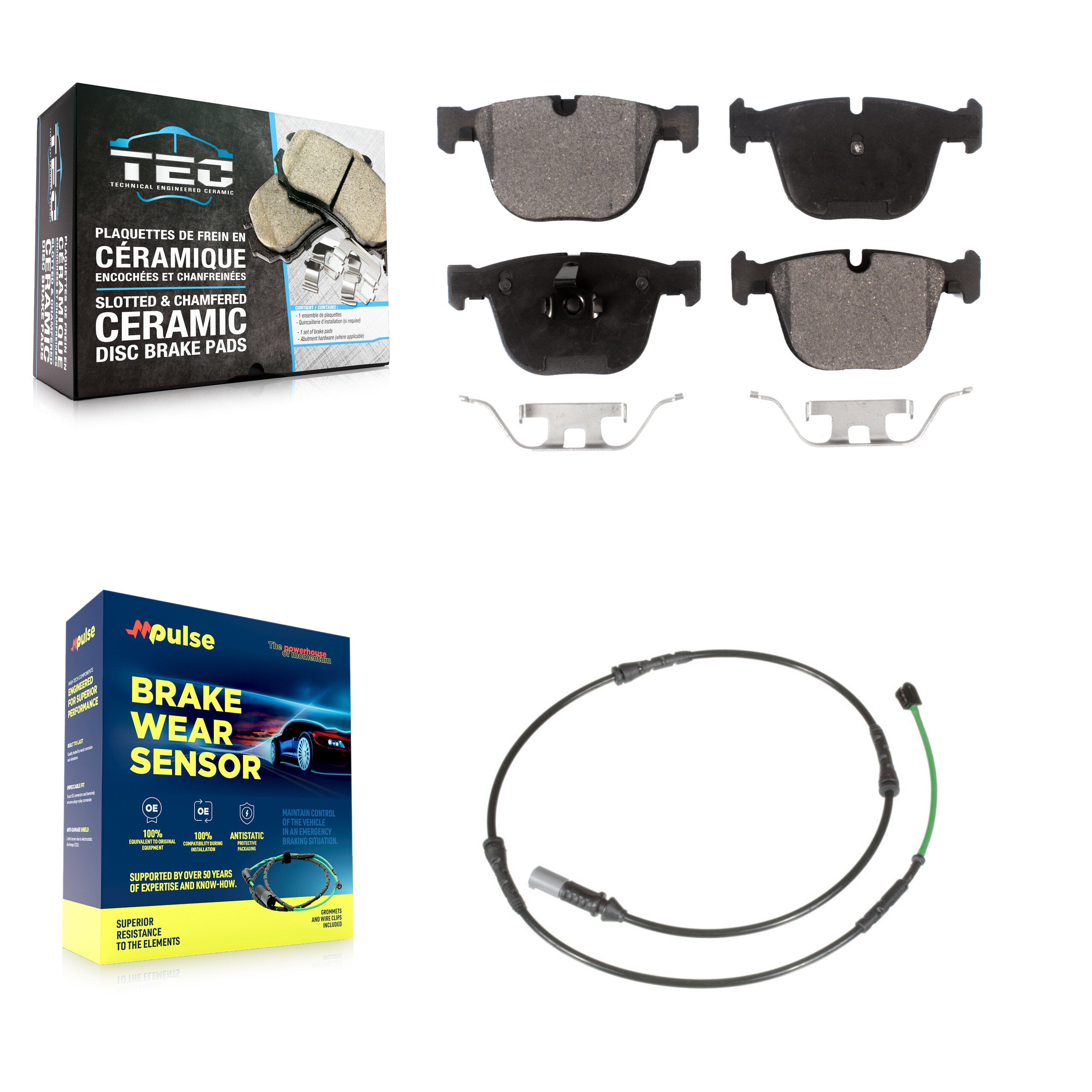 Rear Ceramic Disc Brake Pads And Wear Sensors Kit For BMW 535i GT xDrive 550i