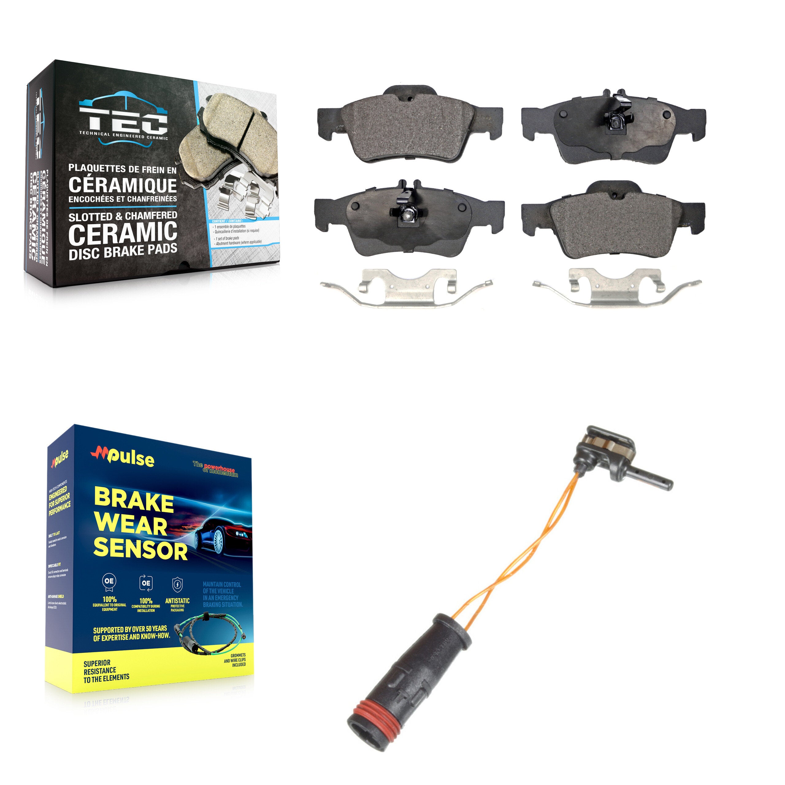 Rear Ceramic Brake Pad And Wear Sensor Kit For Mercedes-Benz E350 E550 S550 E400
