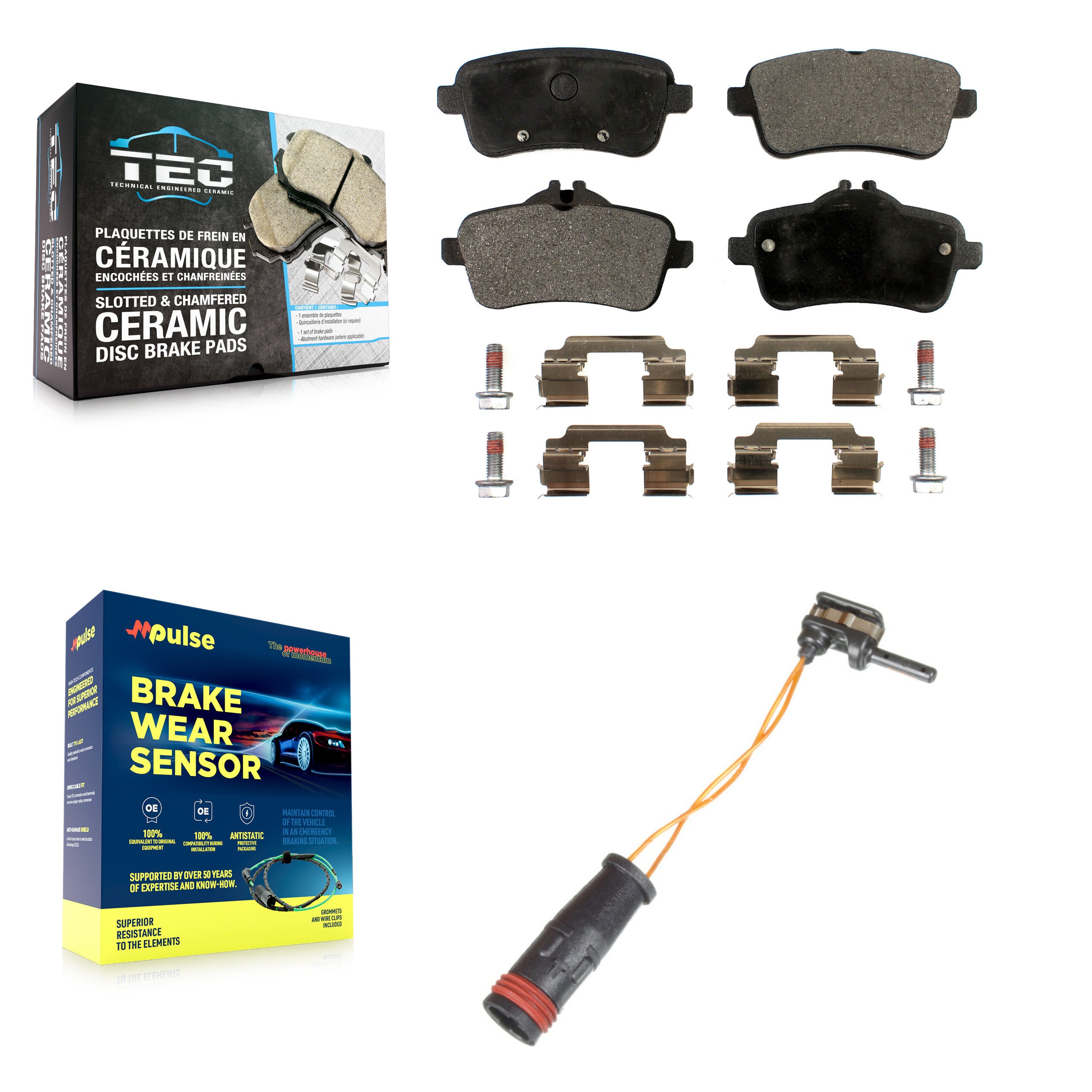 Rear Ceramic Brake Pad Wear Sensor Kit For Mercedes-Benz ML350 GLE400 GLE350 AMG