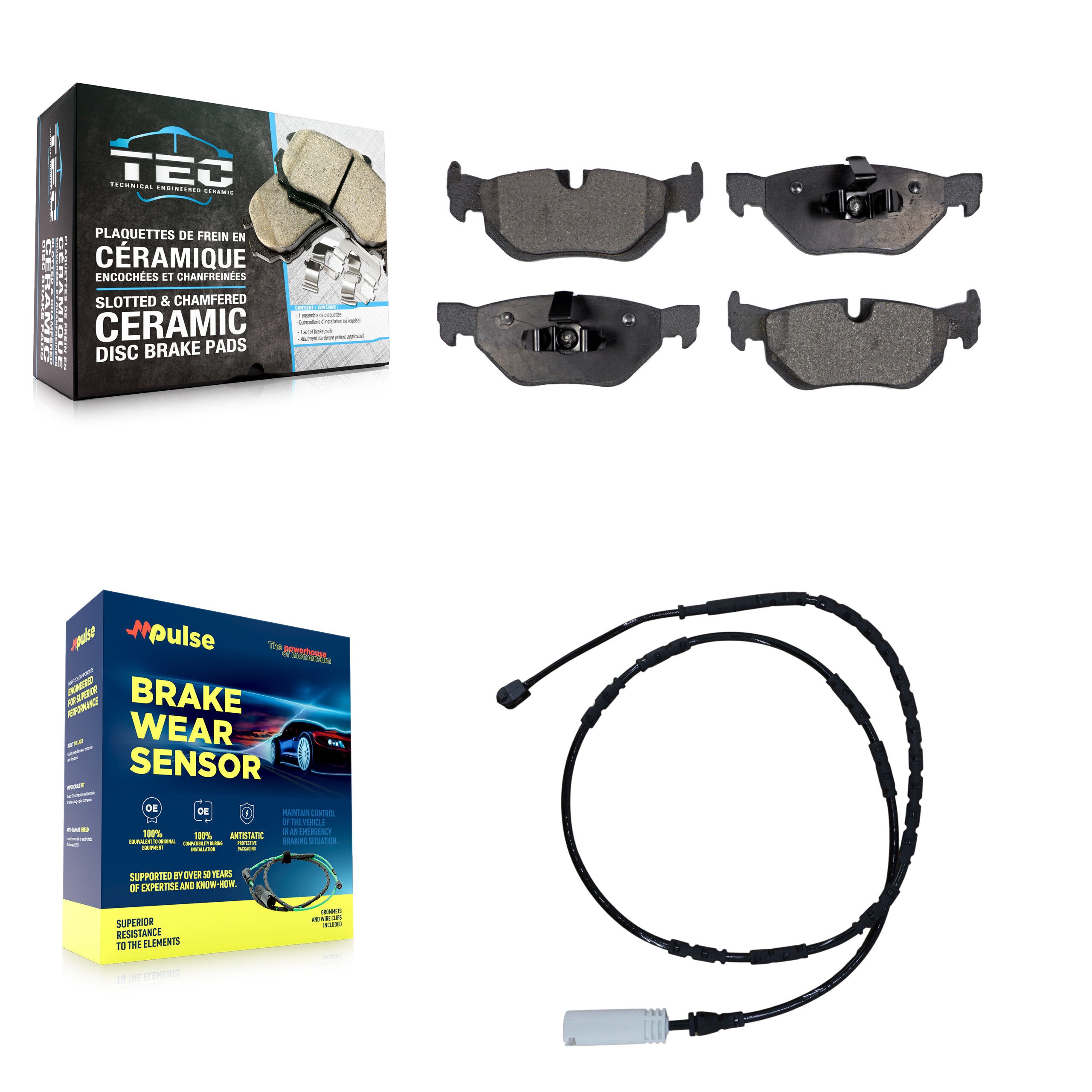 Rear Ceramic Disc Brake Pads And Wear Sensors Kit For BMW 328i xDrive 128i