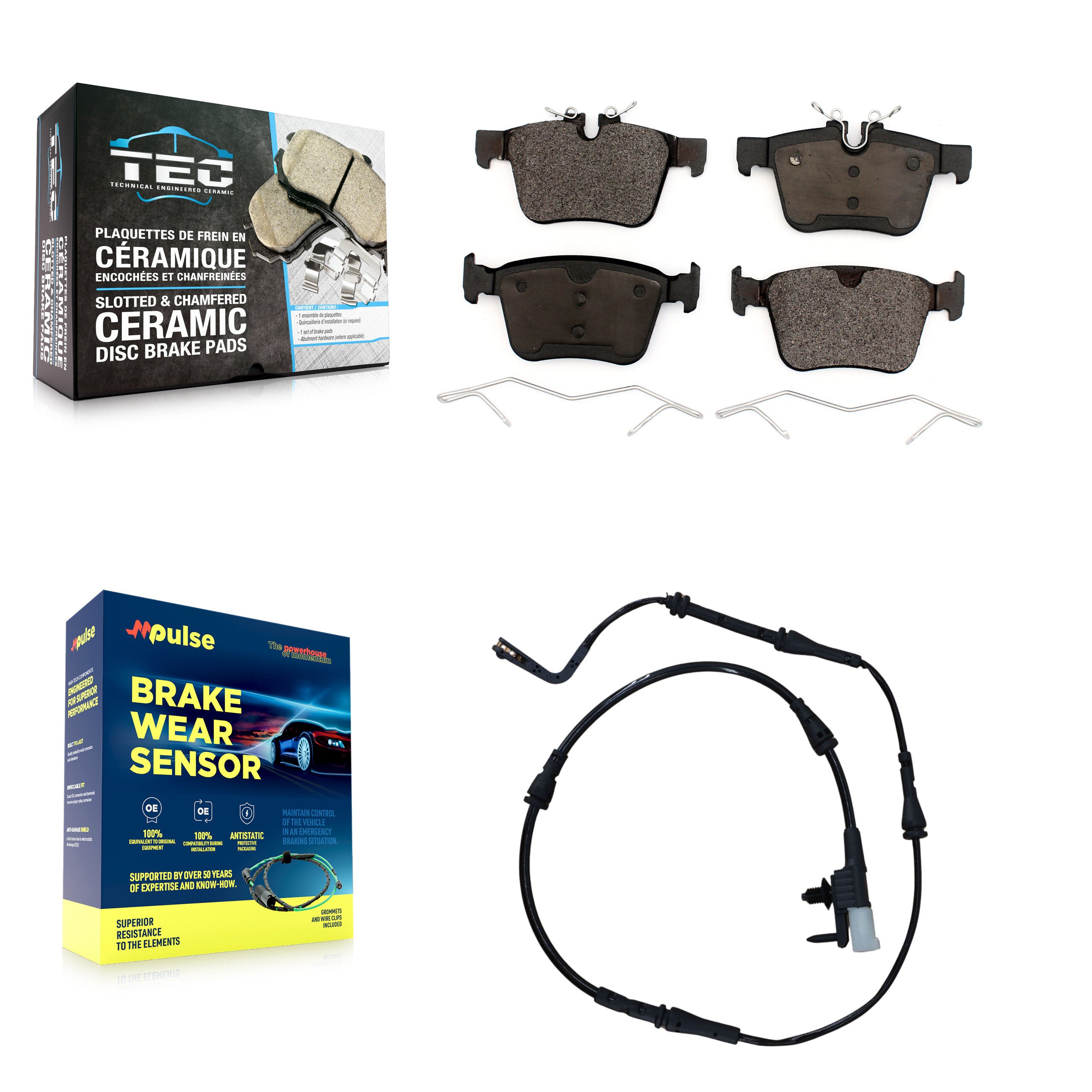 Rear Ceramic Disc Brake Pads And Wear Sensors Kit For Land Rover Discovery Sport