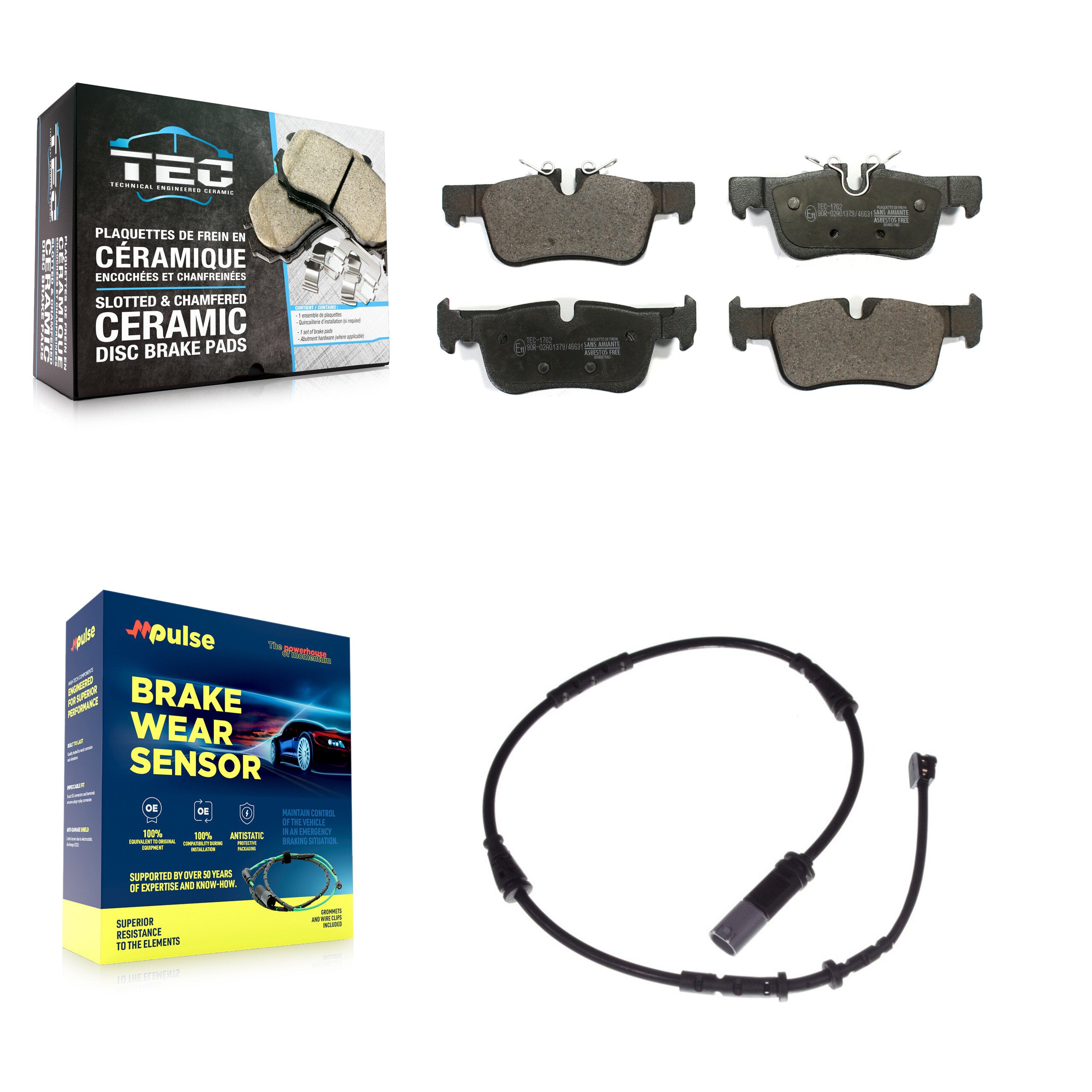 Rear Ceramic Brake Pad Wear Sensor Kit For BMW X1 Mini Cooper Countryman X2 228i