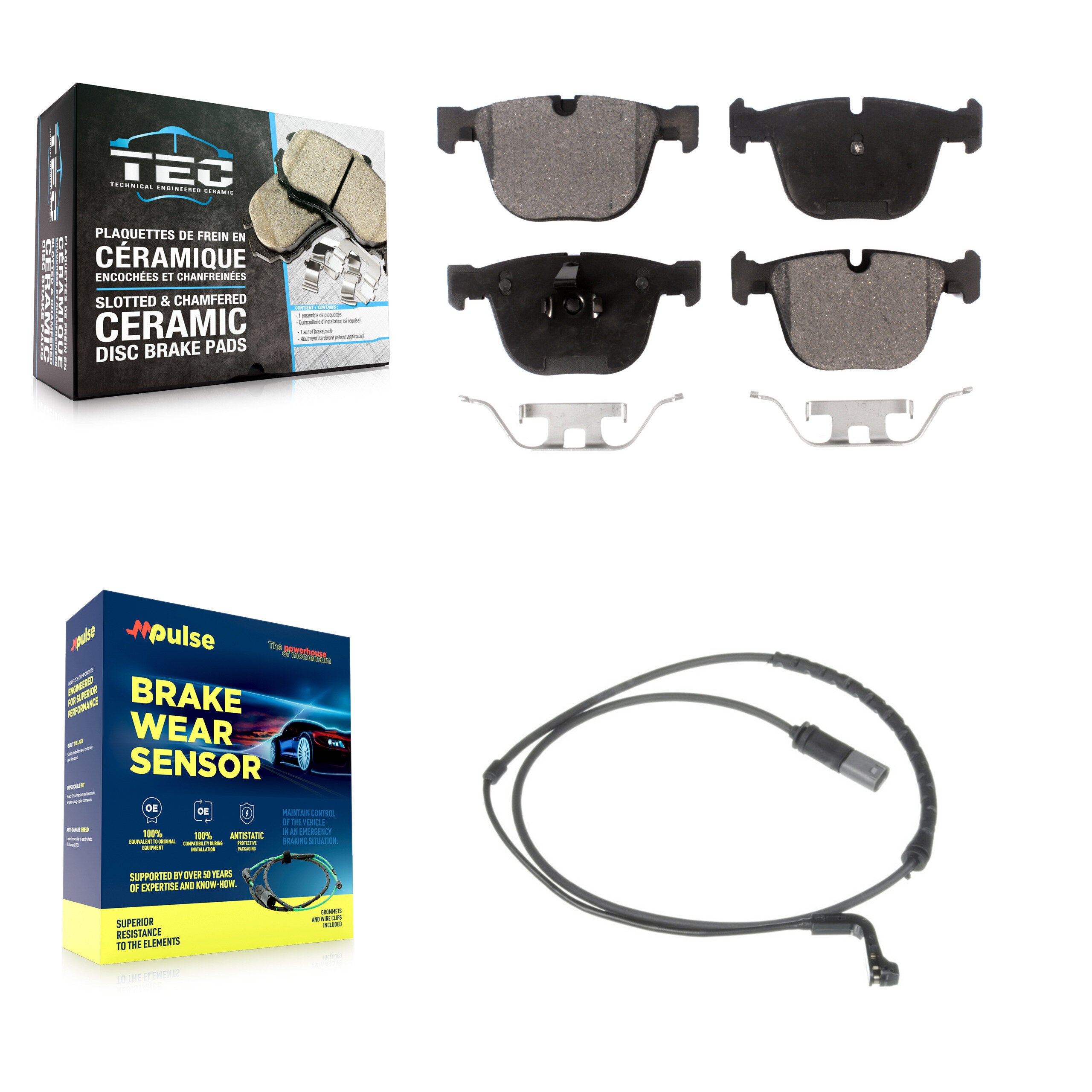 Rear Ceramic Disc Brake Pads And Wear Sensors Kit For BMW X5 X6 KTW-101224