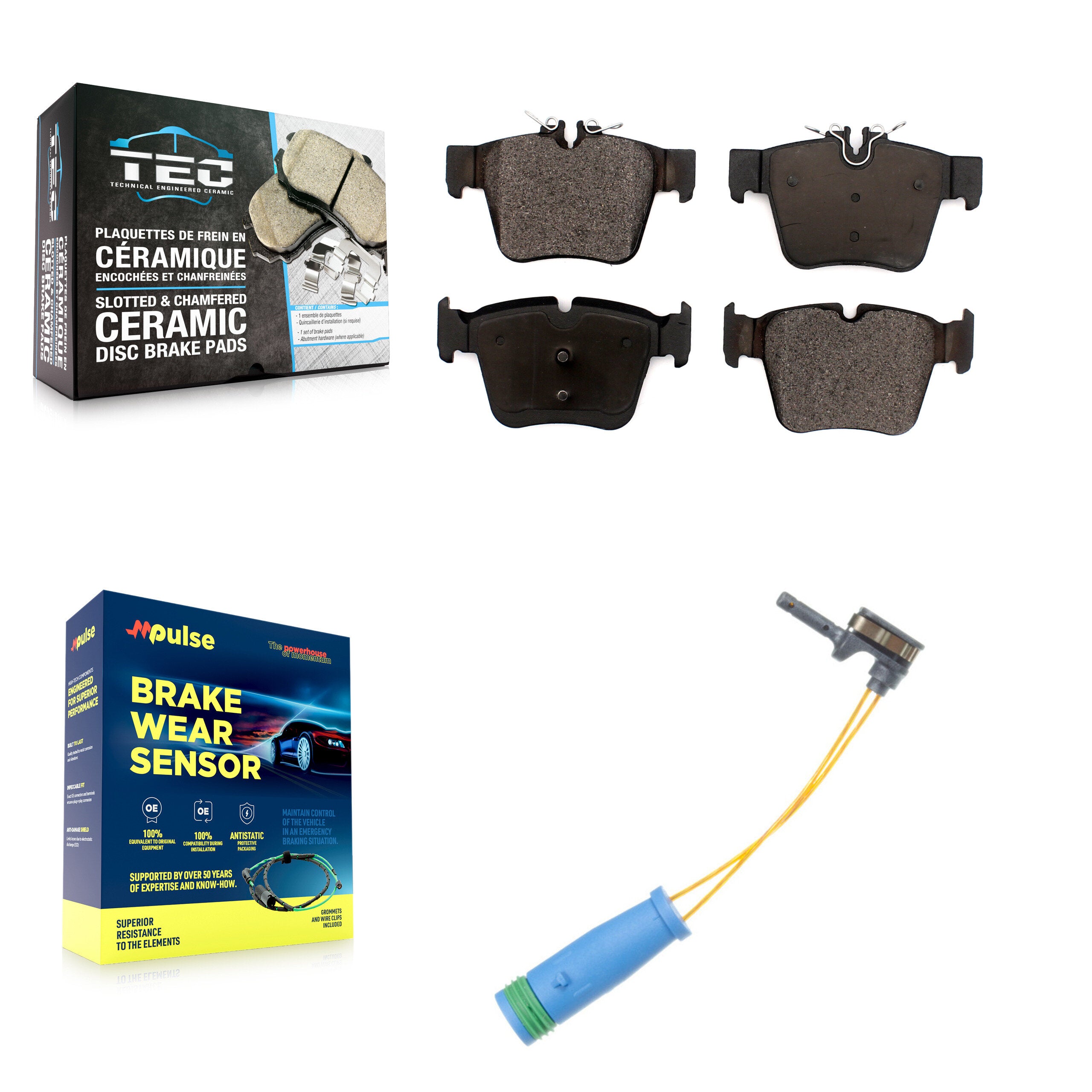 Rear Ceramic Brake Pads & Wear Sensor Kit For Mercedes-Benz GLC300 C43 AMG GLC43