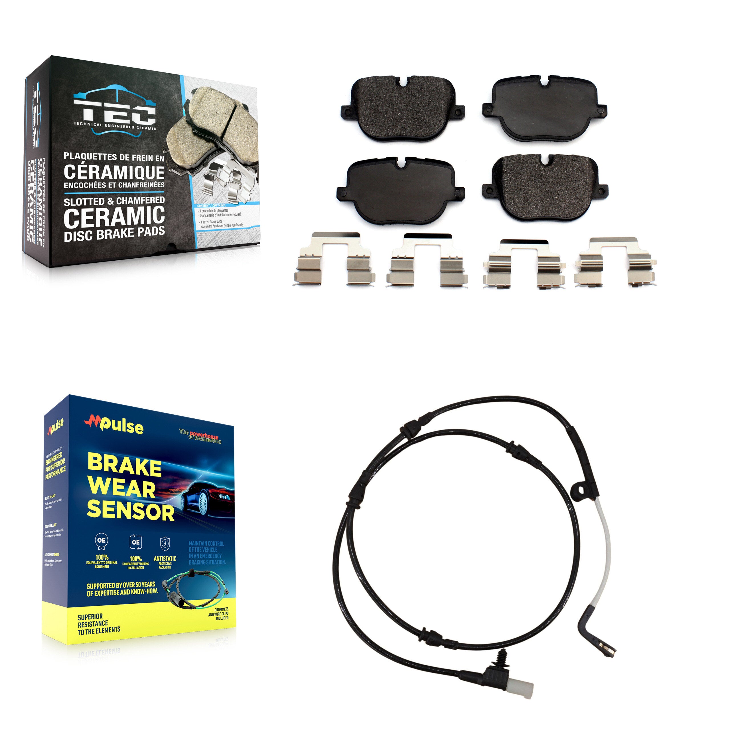 Rear Ceramic Disc Brake Pads And Wear Sensors Kit For Land Rover Range Sport
