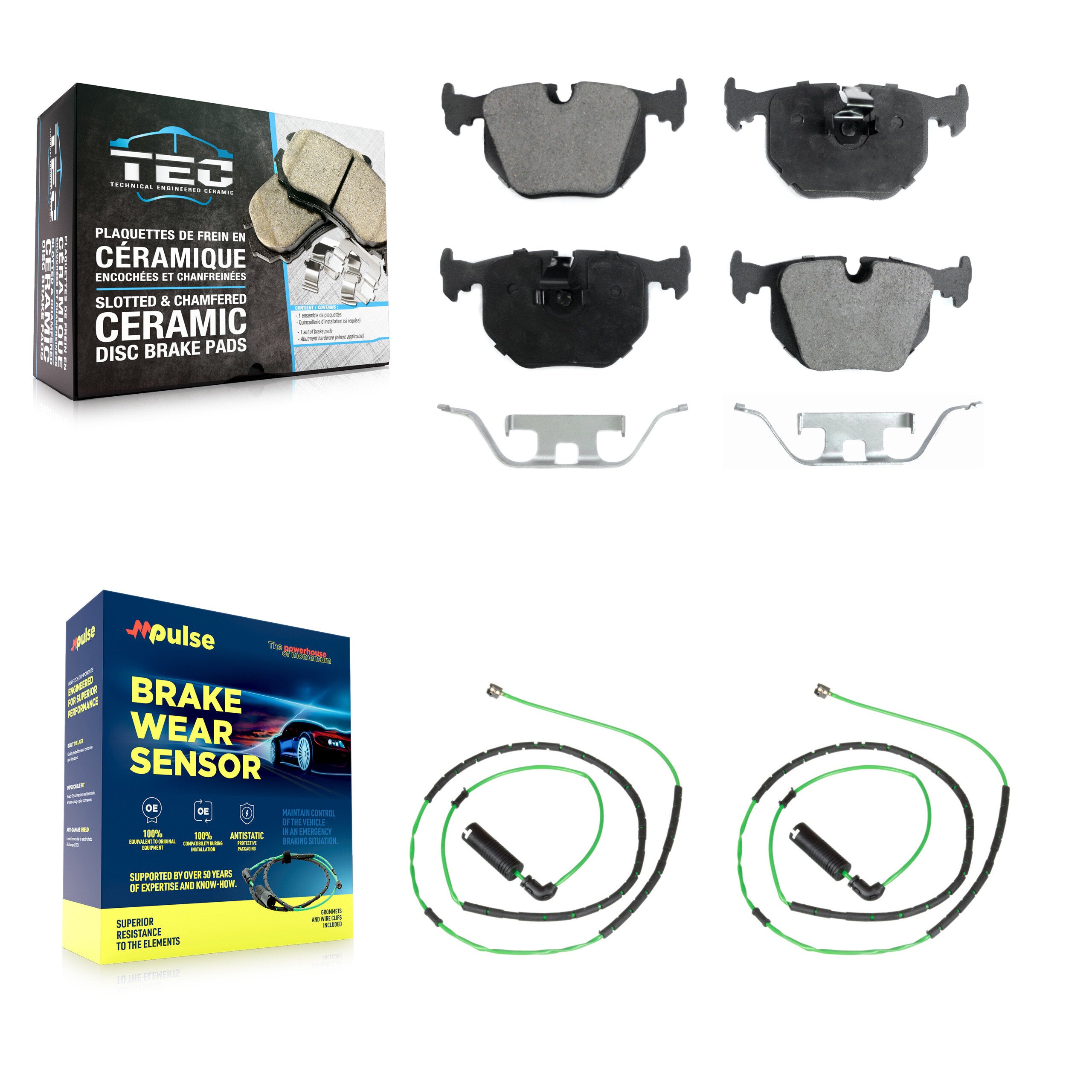 Rear Ceramic Brake Pad & Wear Sensor Kit For BMW Z4 M Roadster Coupe with 3.2L