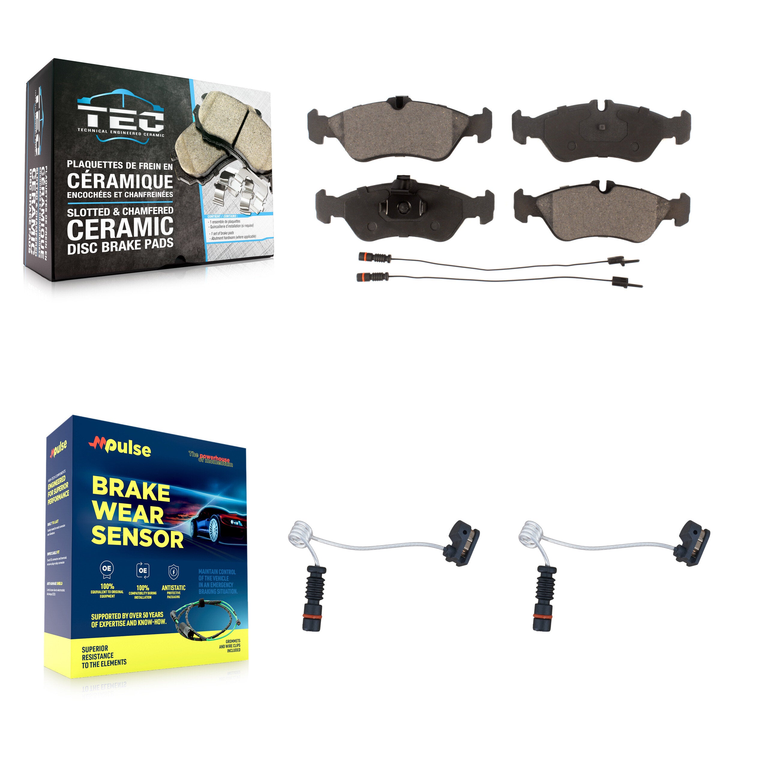 Rear Ceramic Brake Pad & Extra Wear Sensor Kit For Dodge Sprinter 2500 3500 2.7L
