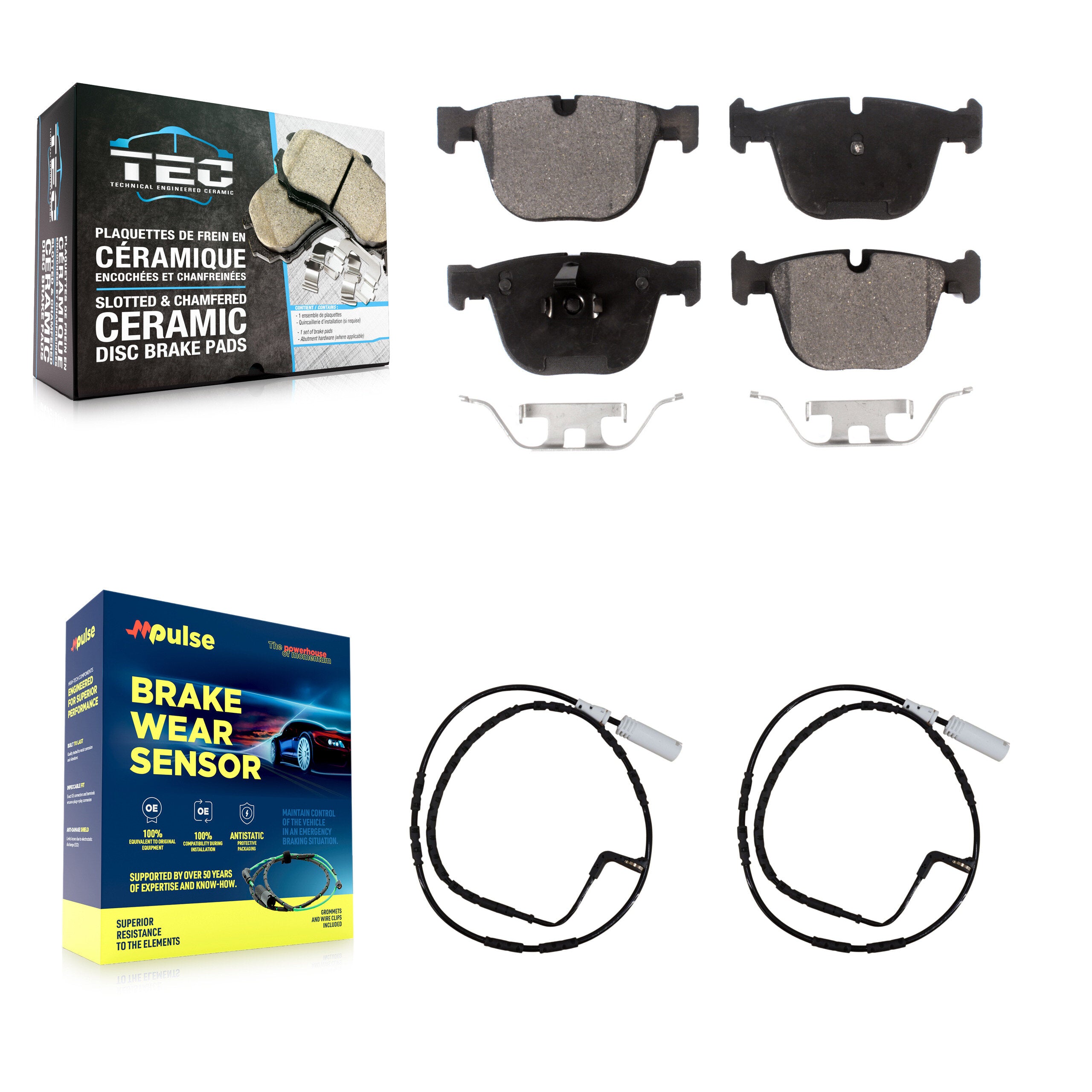 Rear Ceramic Disc Brake Pads And Wear Sensors Kit For BMW M3 1 Series M