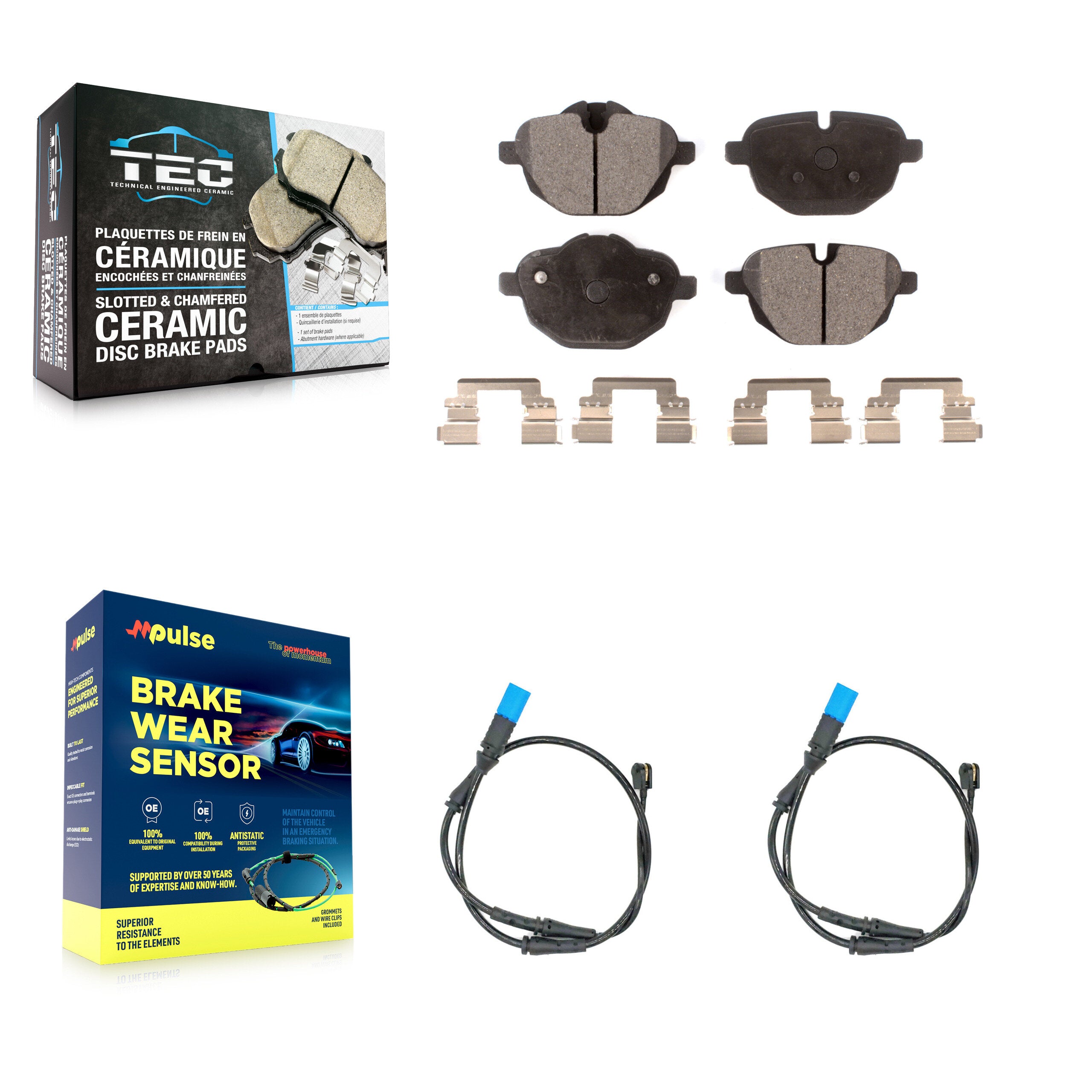 Rear Ceramic Disc Brake Pads And Wear Sensors Kit For BMW X3 KTW-101286